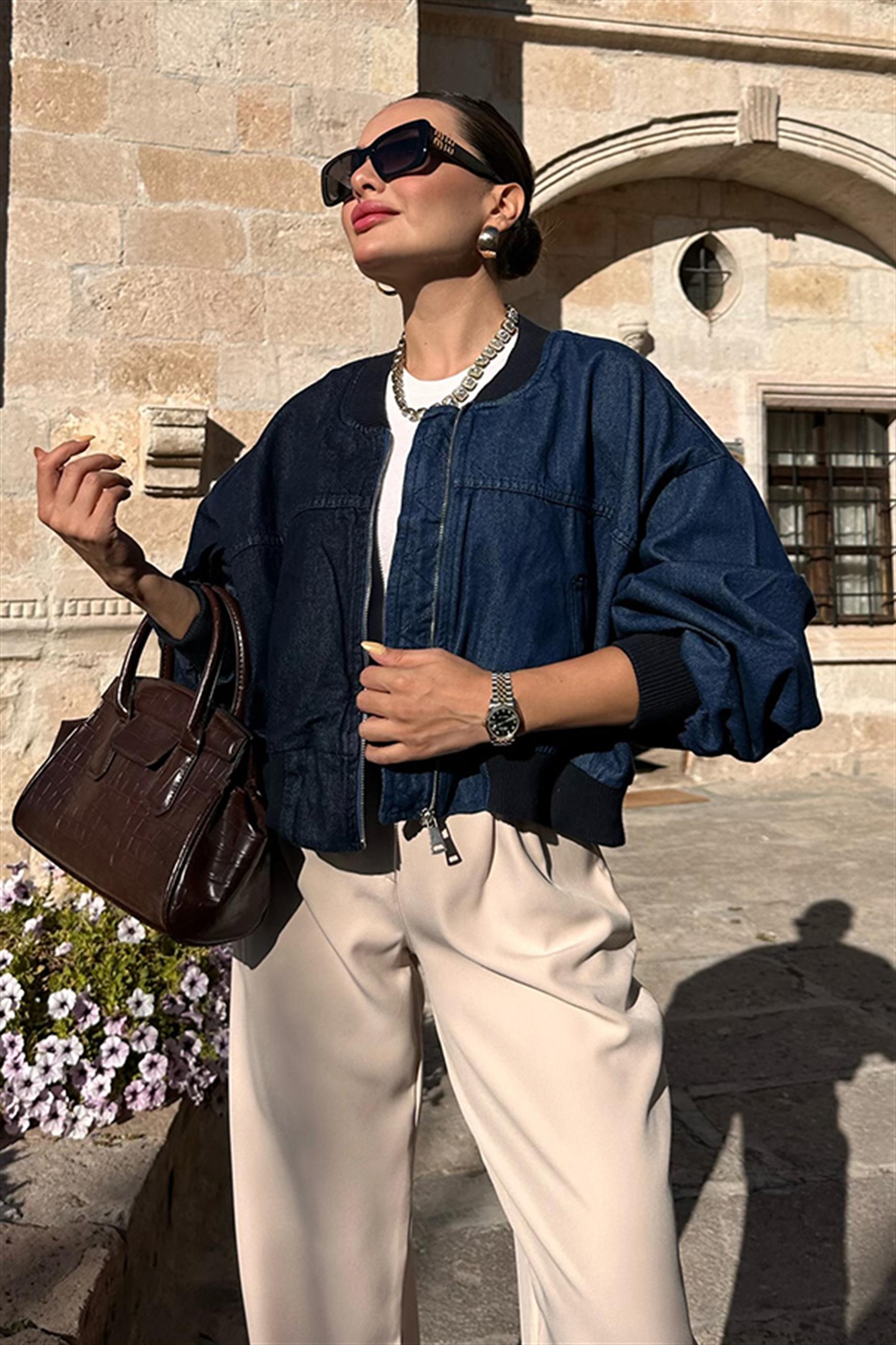 Alis Çift Renk Denim Ceket