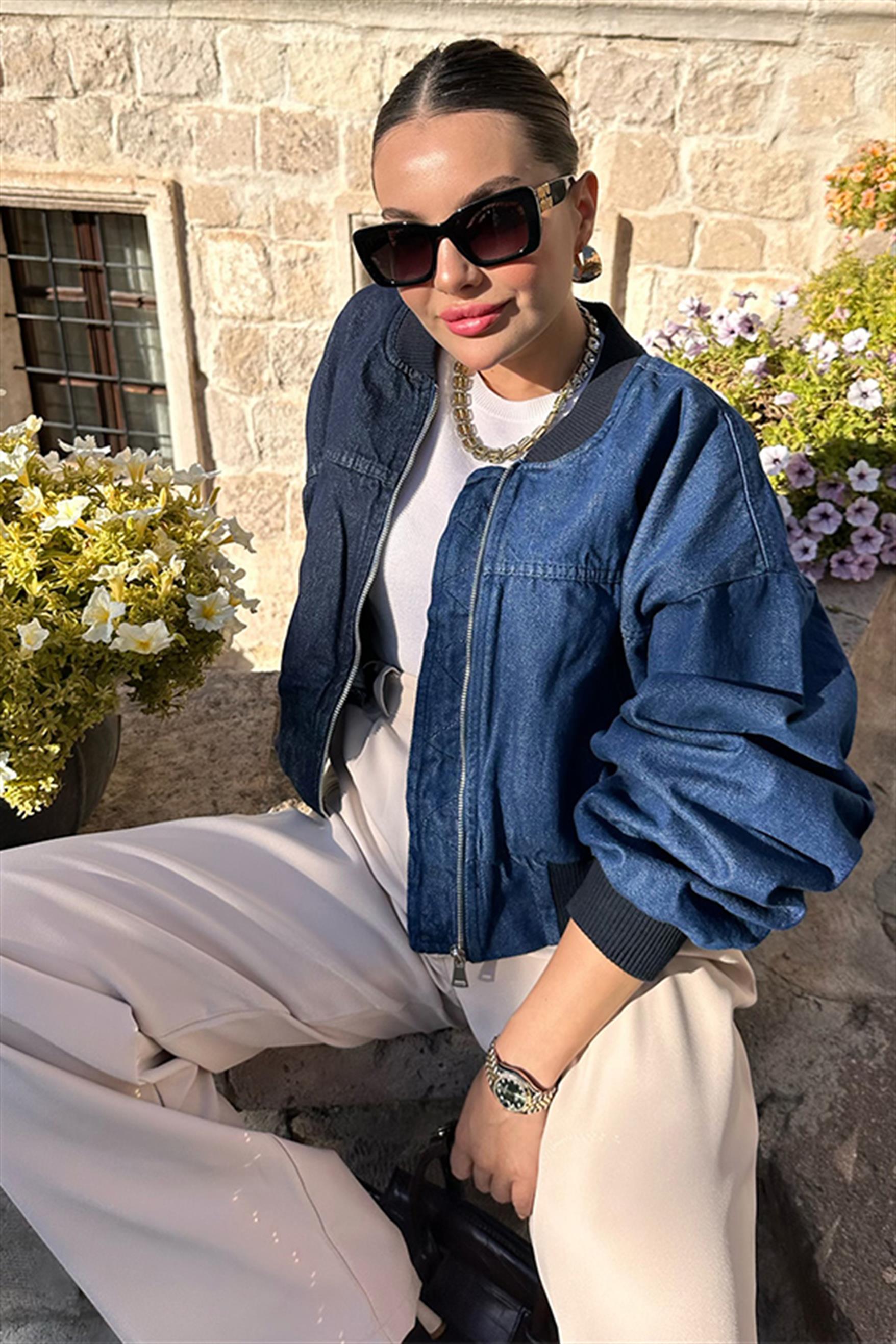 Alis Çift Renk Denim Ceket
