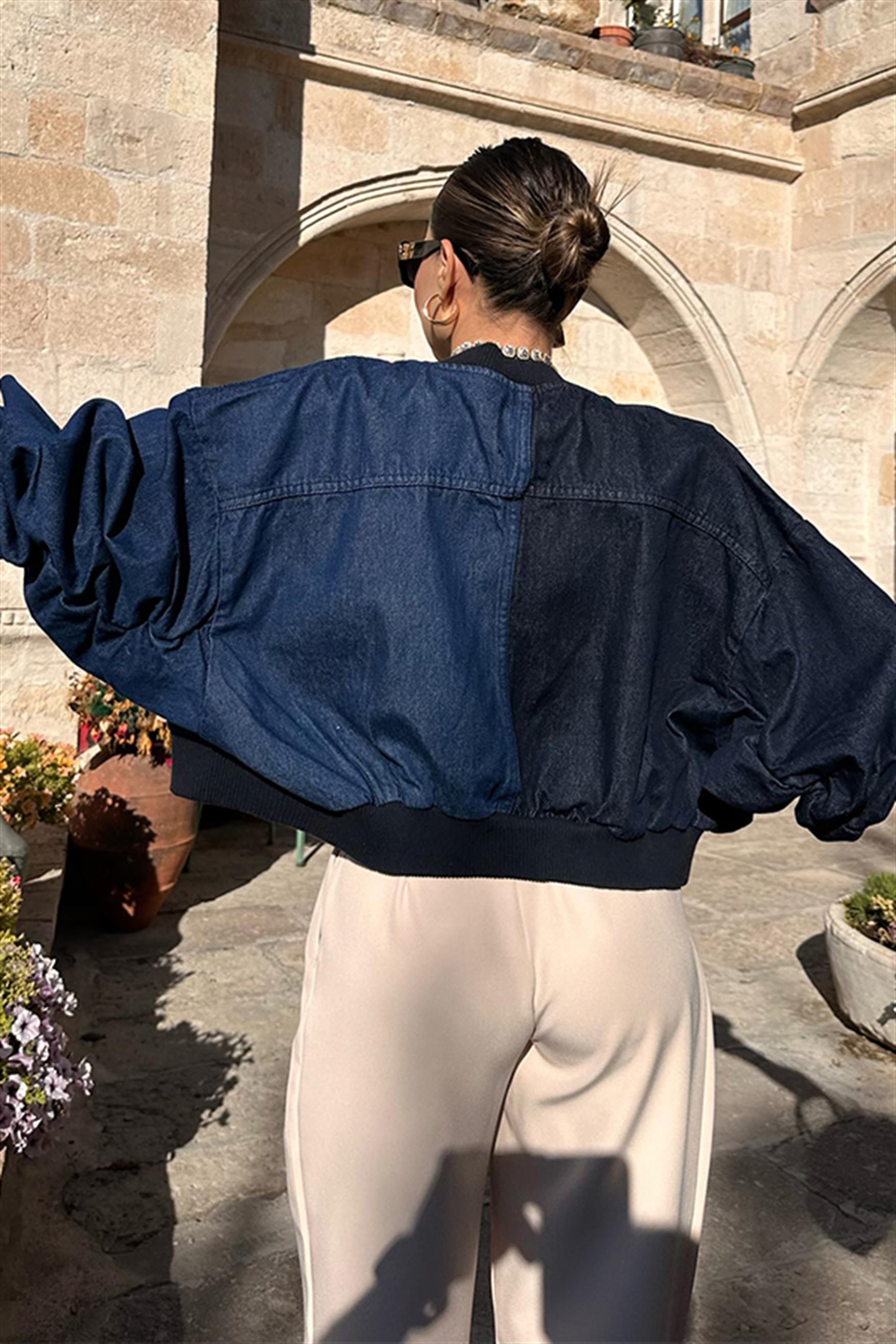 Alis Çift Renk Denim Ceket