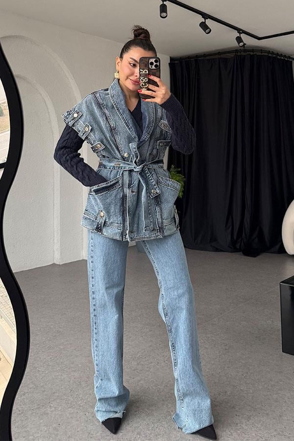 Alison Denim Tasarım Yelek