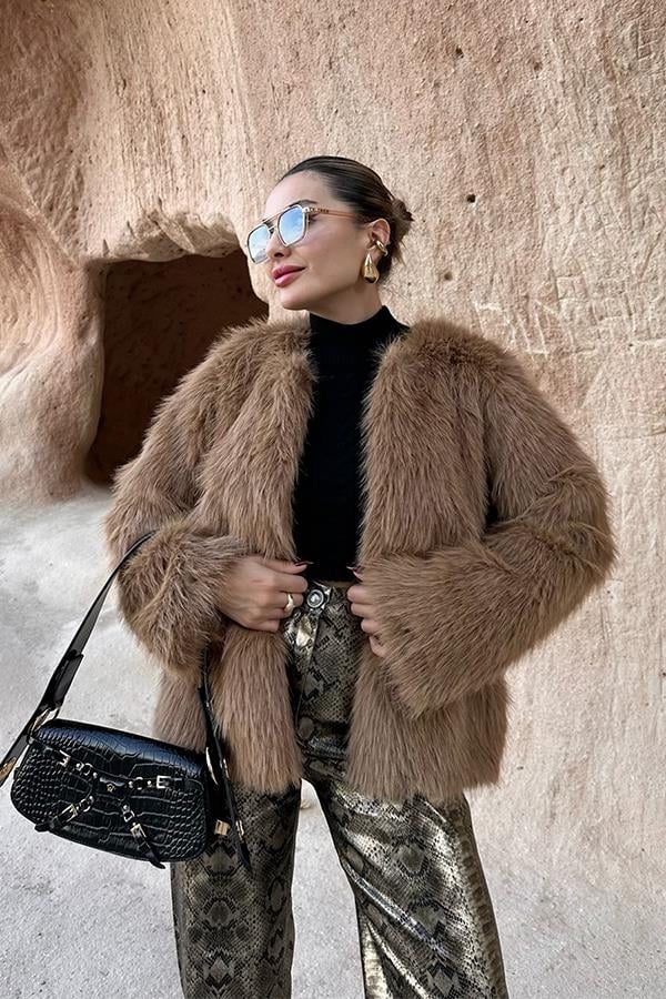 American Premium Kürk - Camel