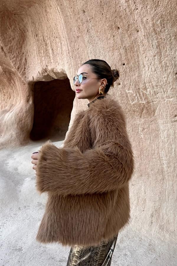 American Premium Kürk - Camel