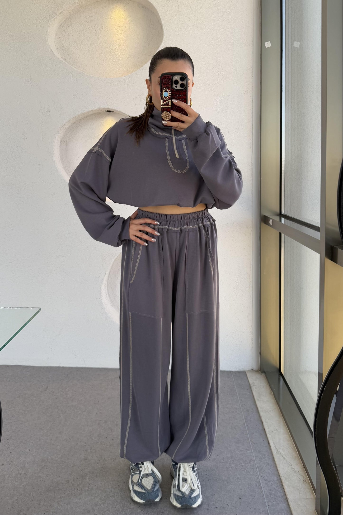 Angeles Füme Ters Dikiş Modal Takım