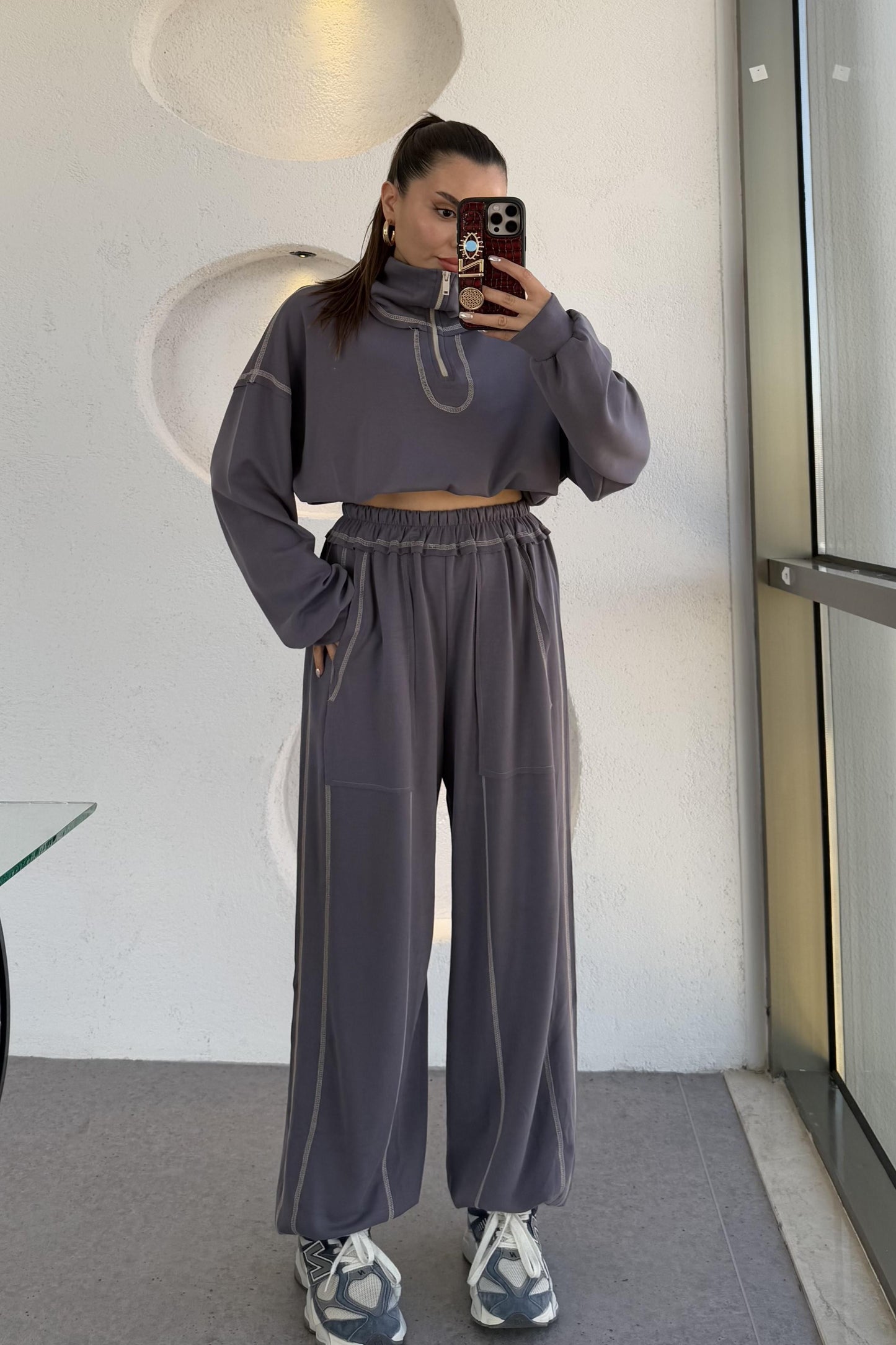 Angeles Füme Ters Dikiş Modal Takım