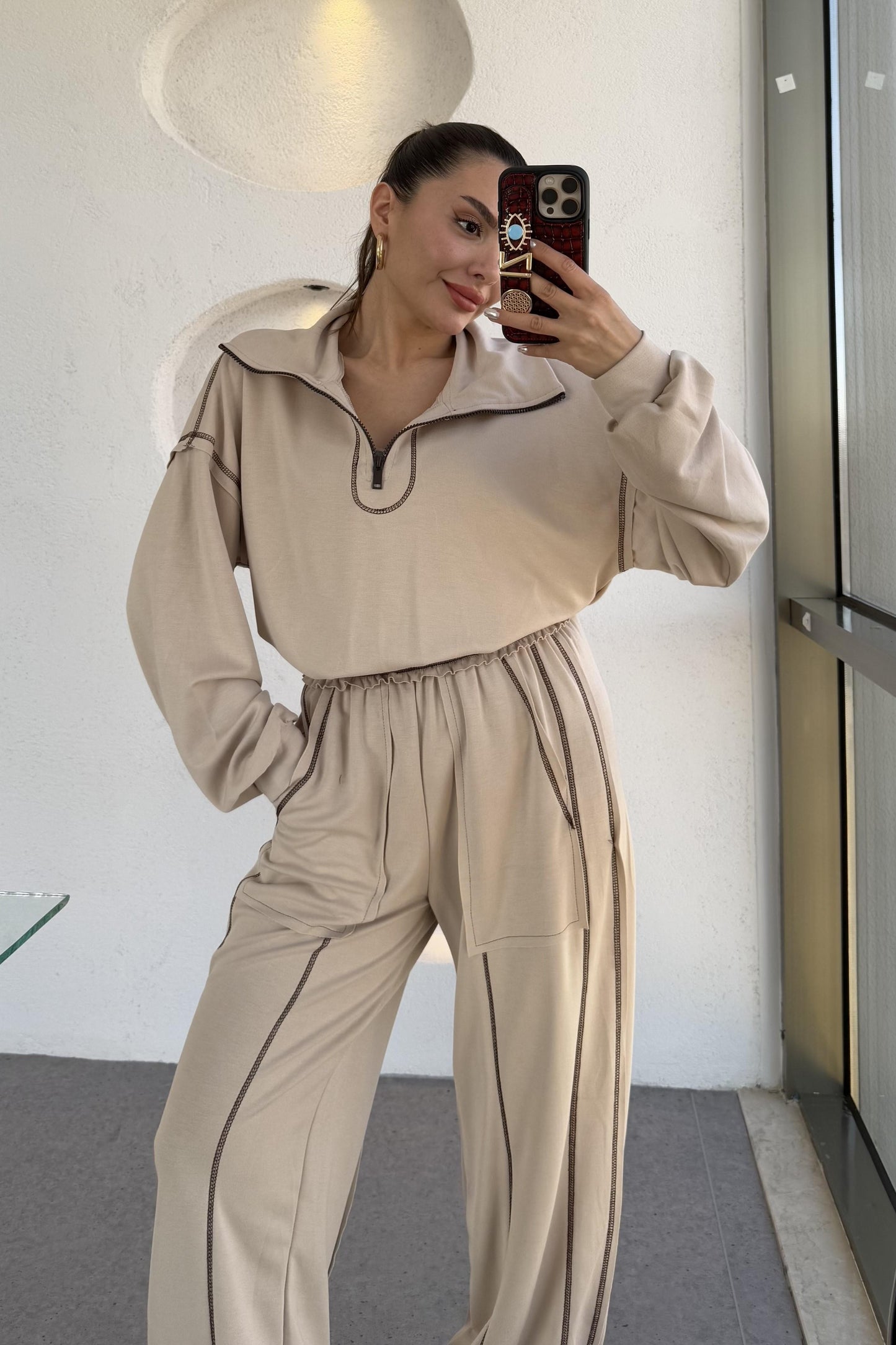 Angeles Taş Ters Dikiş Modal Takım