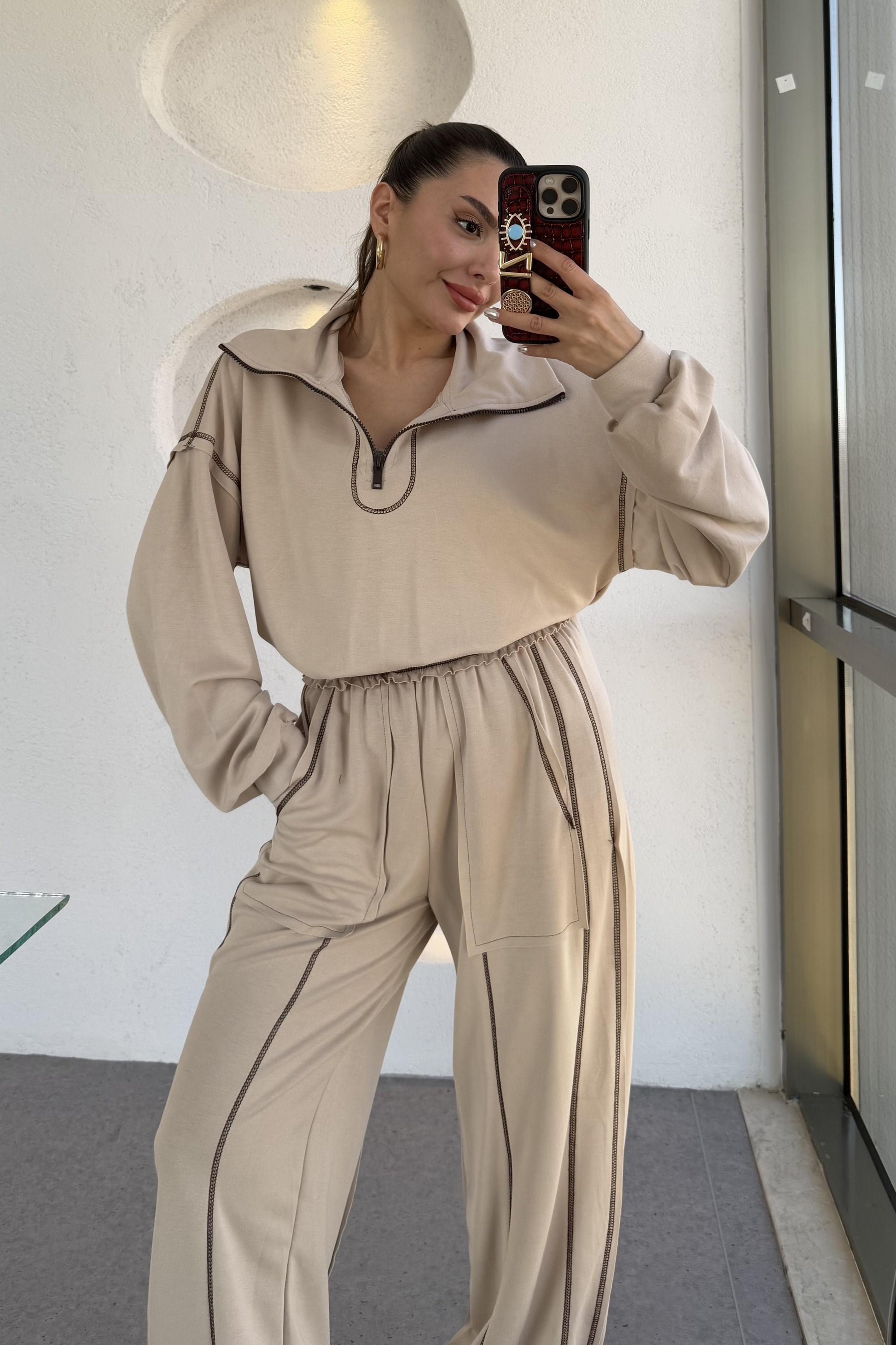 Angeles Taş Ters Dikiş Modal Takım