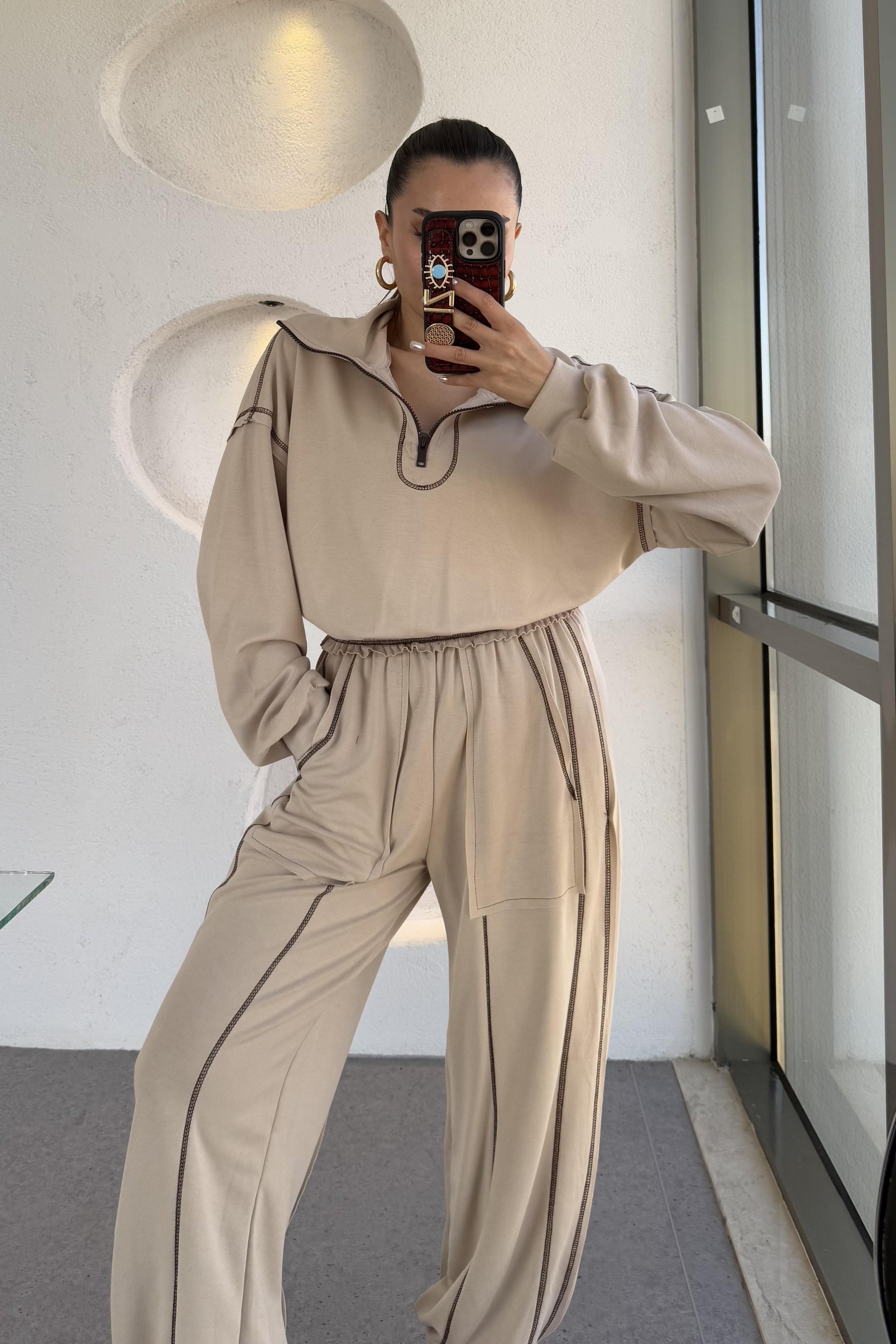 Angeles Taş Ters Dikiş Modal Takım