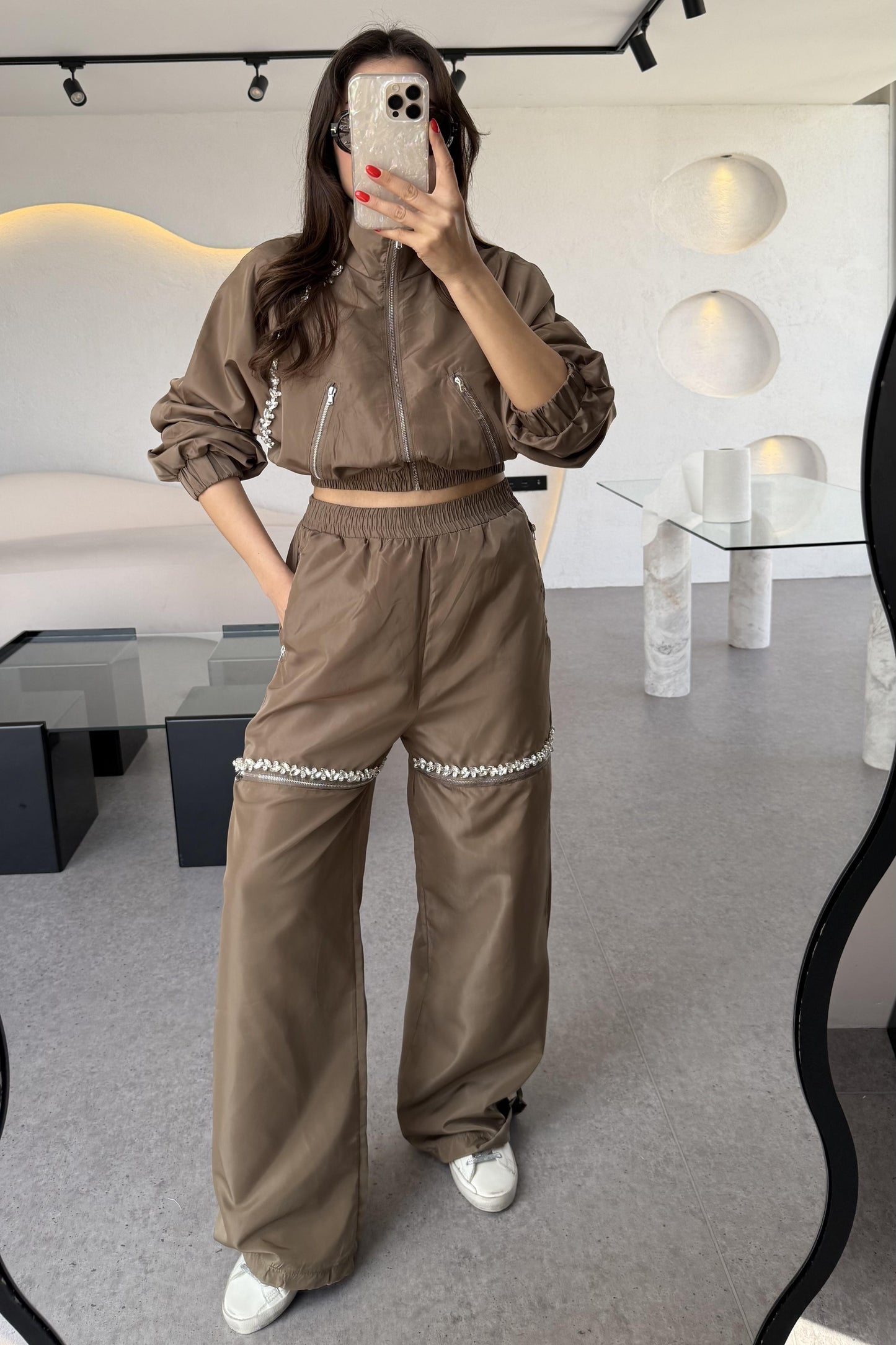 Antonie Camel Taş Detaylı Tasarım Paraşüt Takım