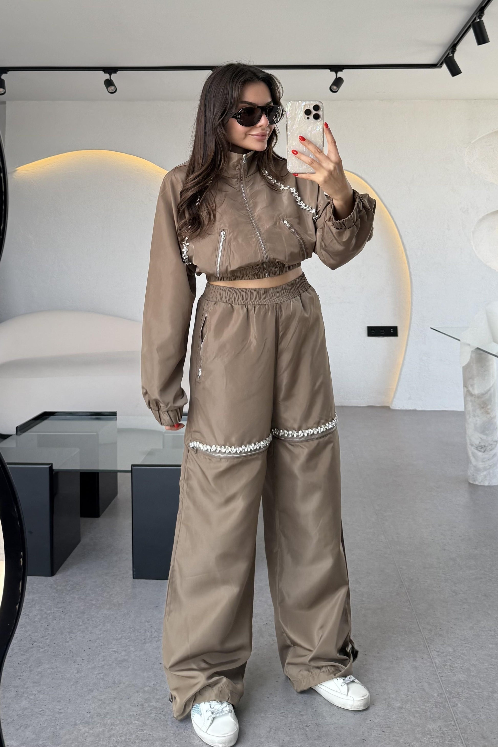 Antonie Camel Taş Detaylı Tasarım Paraşüt Takım