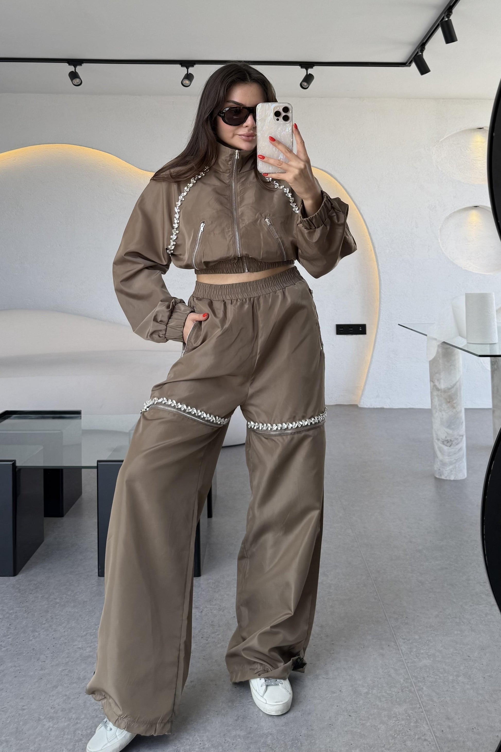 Antonie Camel Taş Detaylı Tasarım Paraşüt Takım