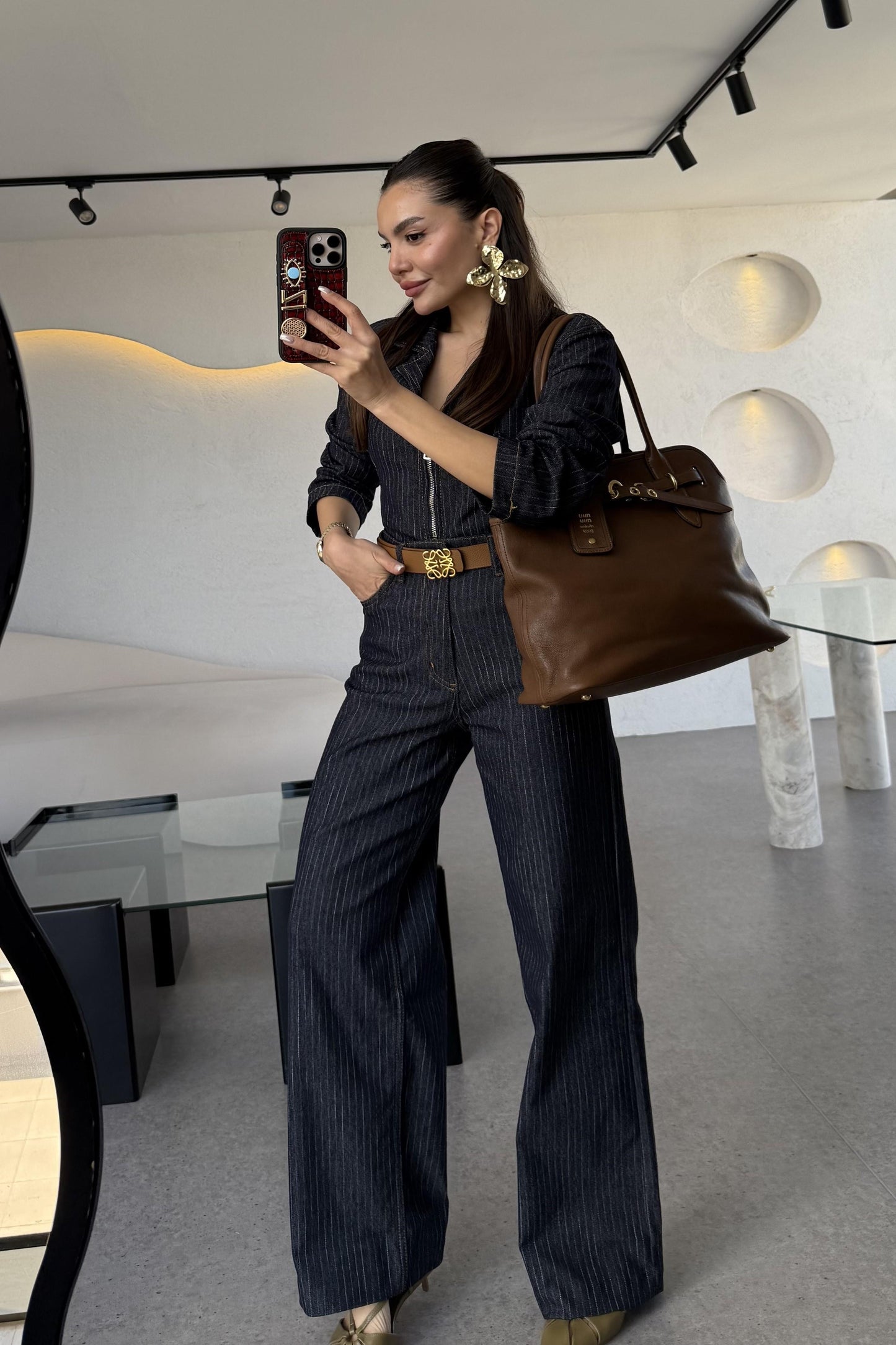 Normia Denim Çizgili Takım