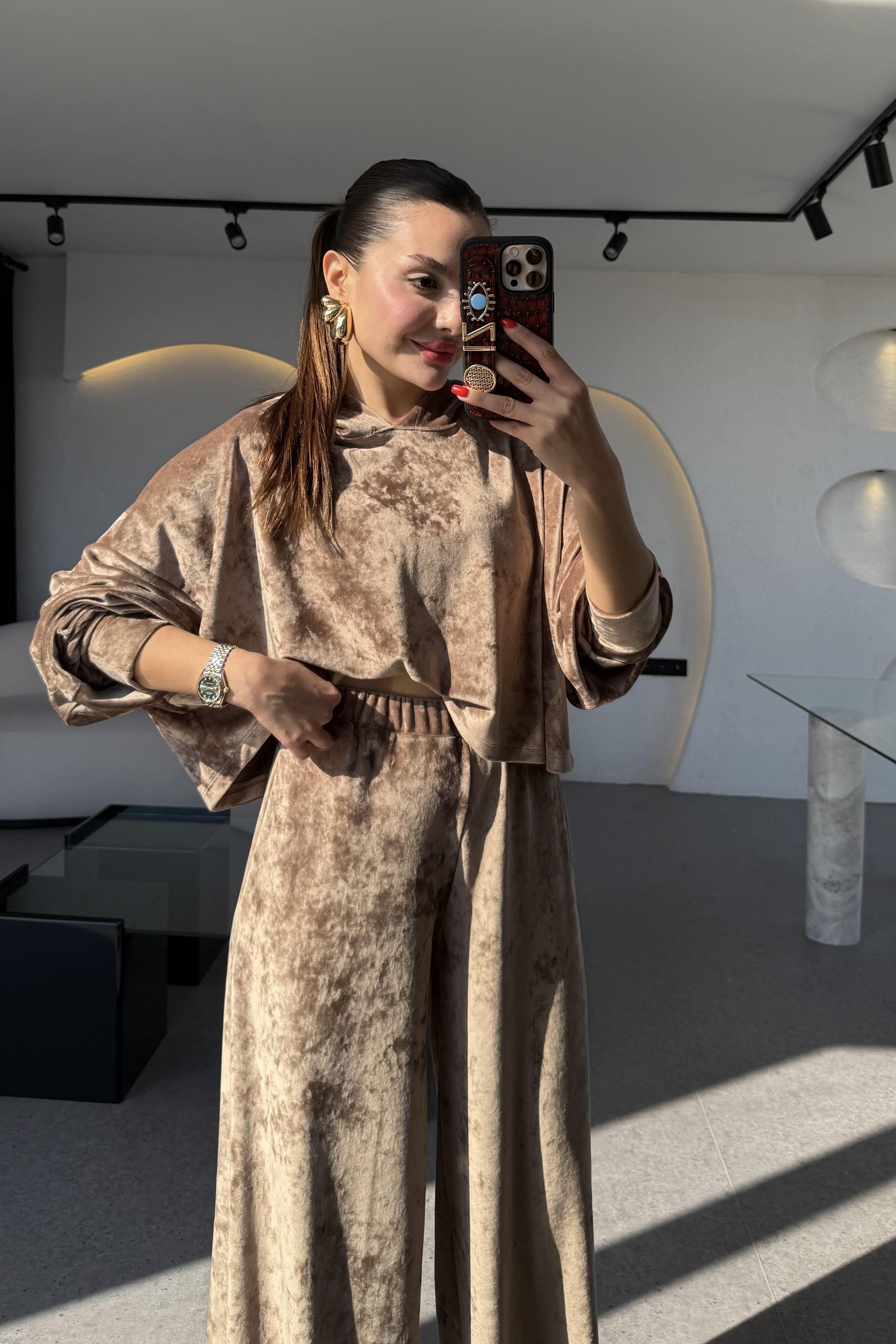 Aspire Vizon Kadife Kapüşonlu Takım