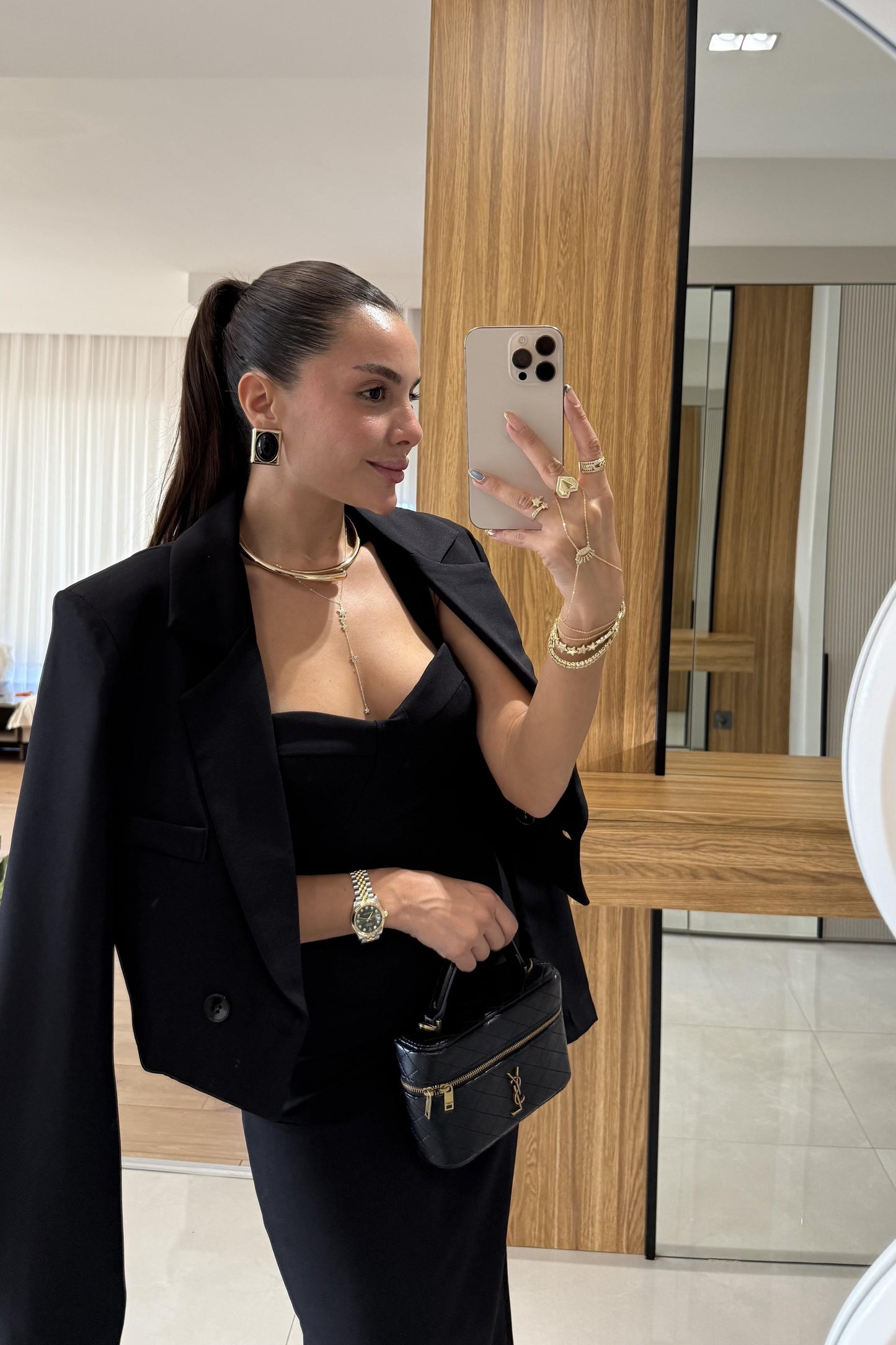 Aurella Siyah Blazer-Elbise Premium Takım