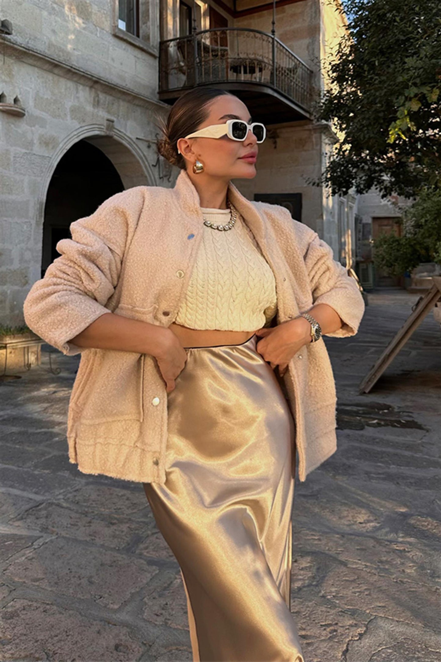 Autumn Bej Teddy Ceket