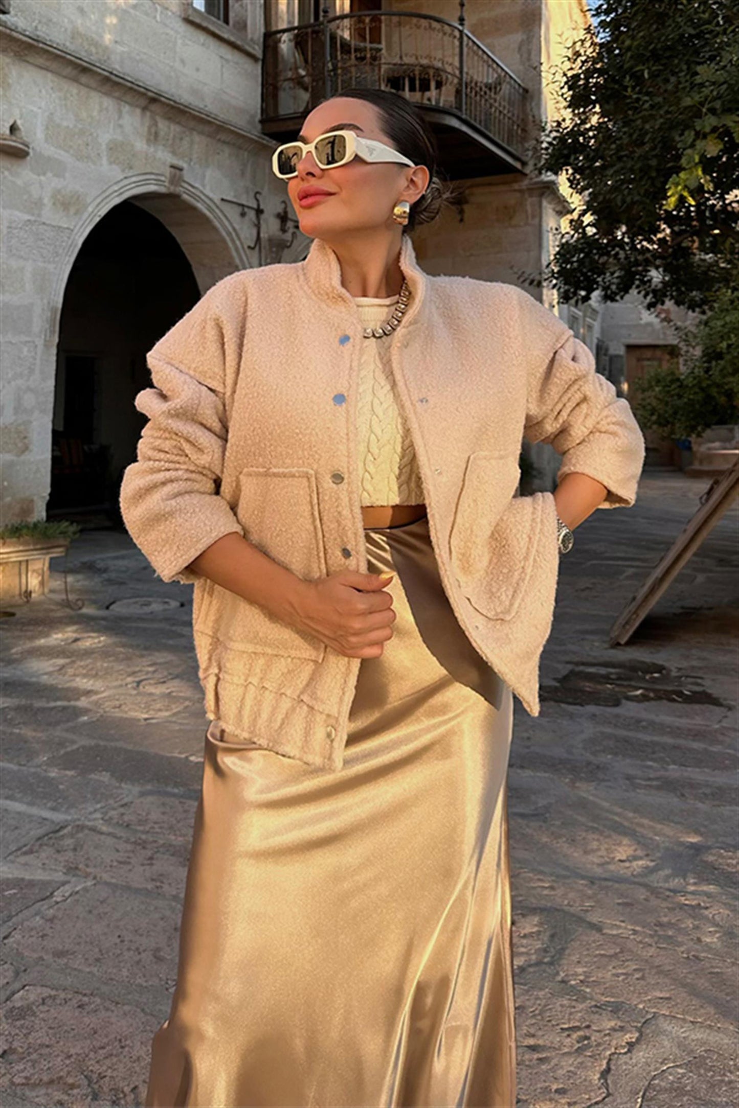 Autumn Bej Teddy Ceket