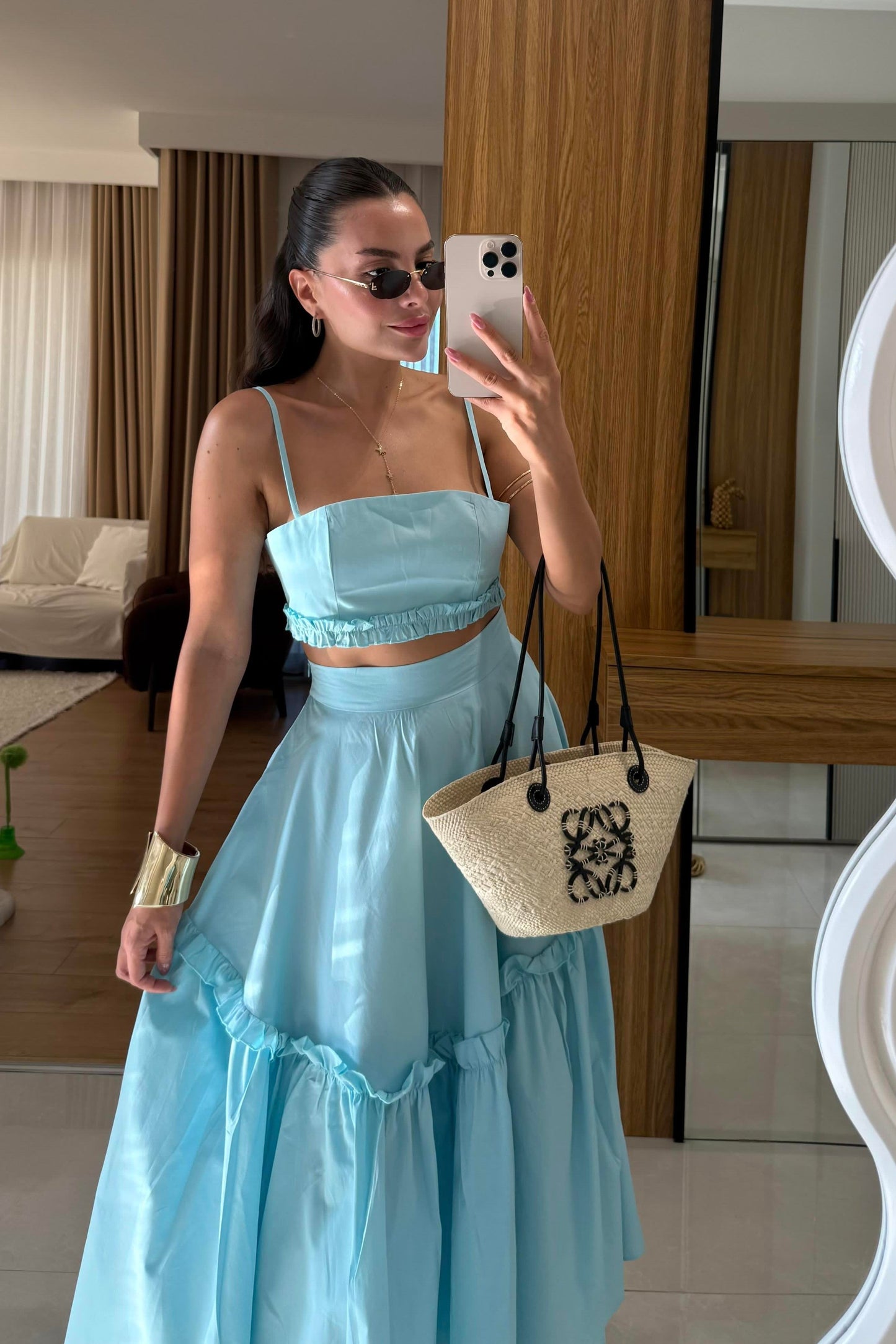 Bailey Mavi Çan Etekli İkili Takım