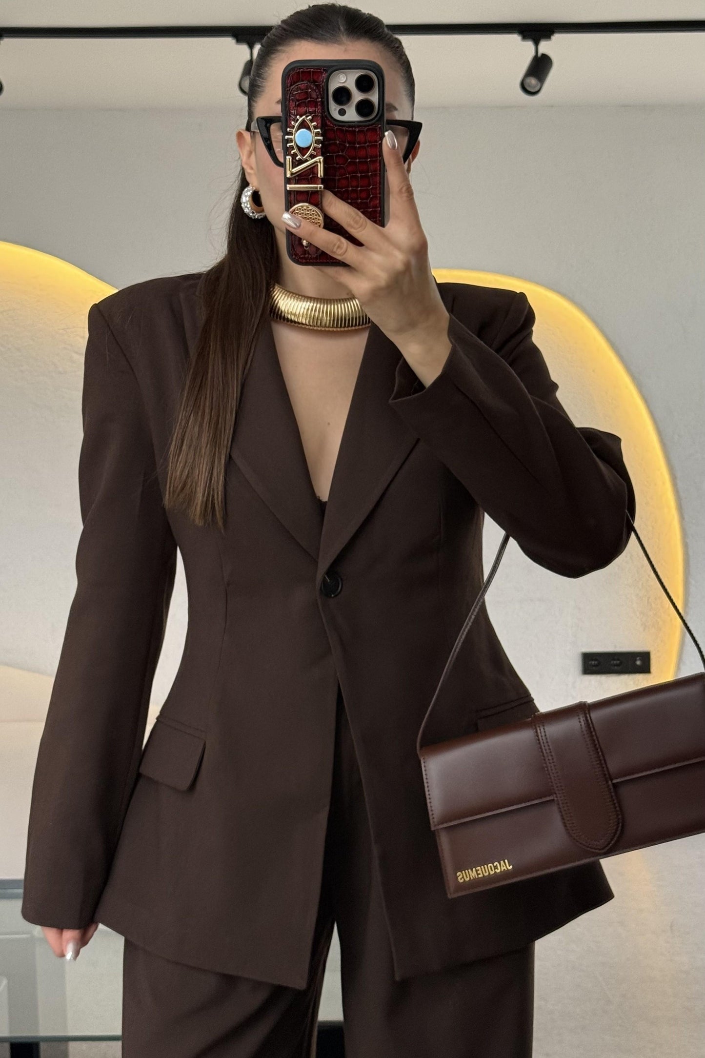 Barcelona Acı Kahve Premium Belden Oturtmalı Takım