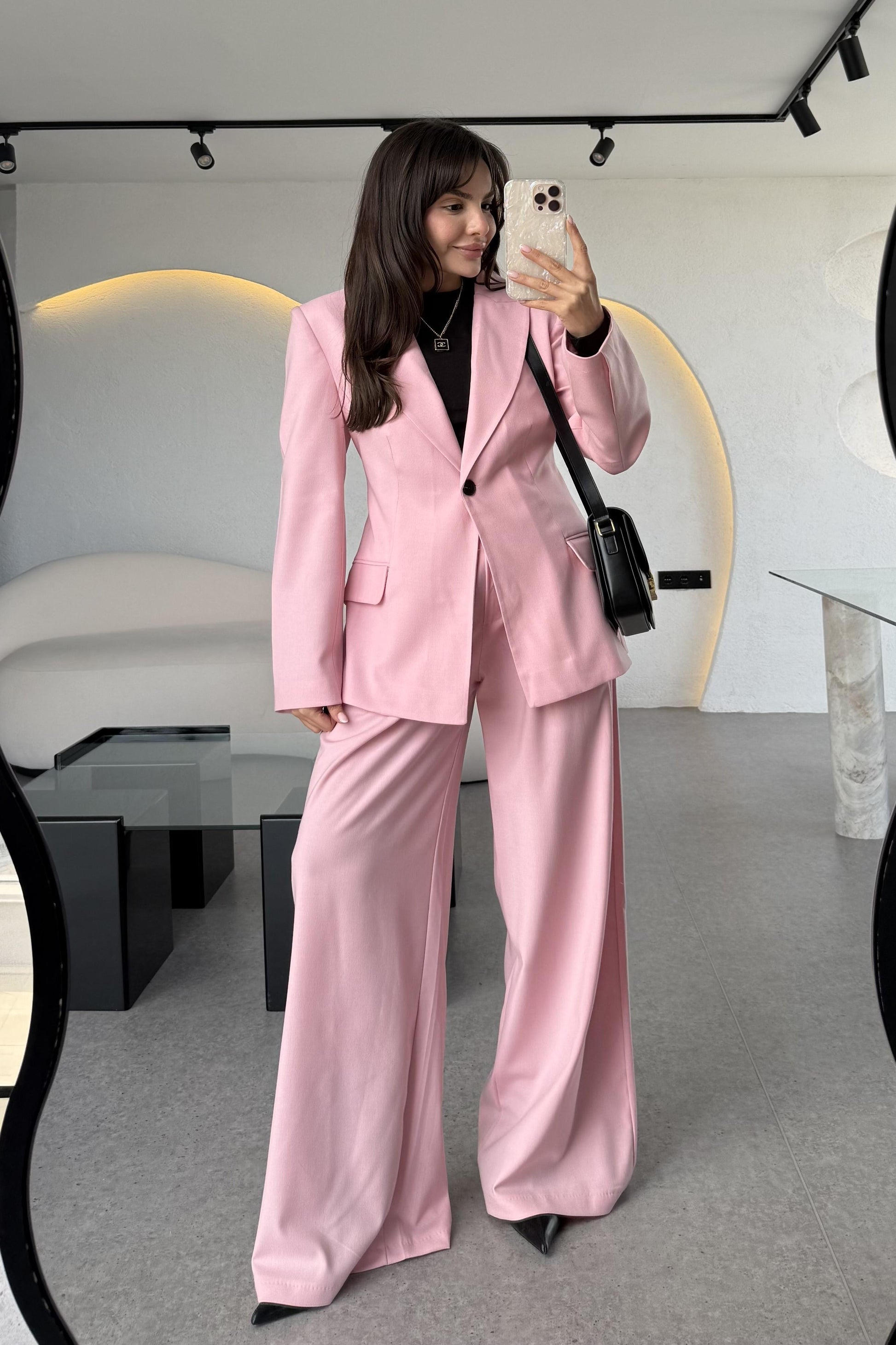 Barcelona Pembe Premium Belden Oturtmalı Takım