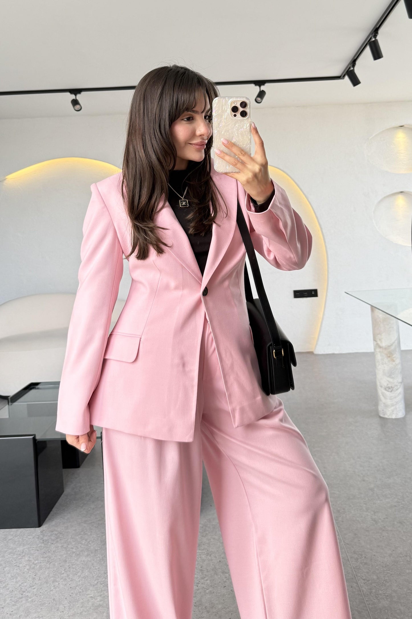 Barcelona Pembe Premium Belden Oturtmalı Takım