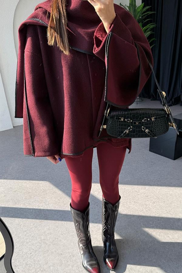 Beast Atkılı Bordo Ceket