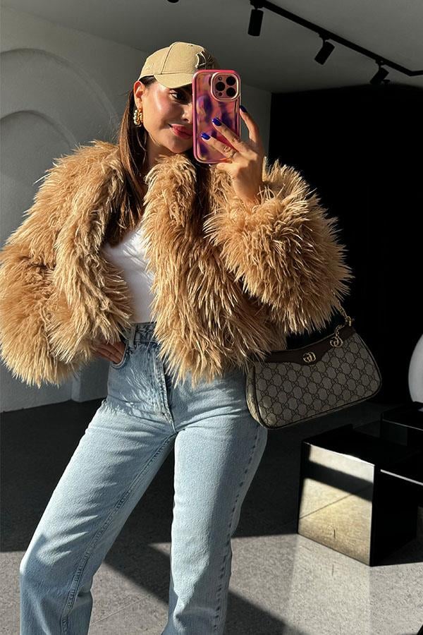 Benita Premium Camel Kürk