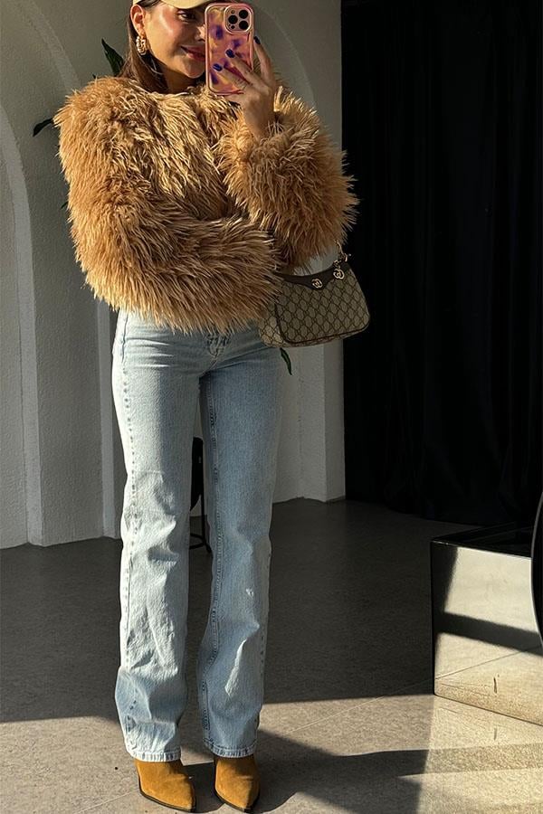 Benita Premium Camel Kürk
