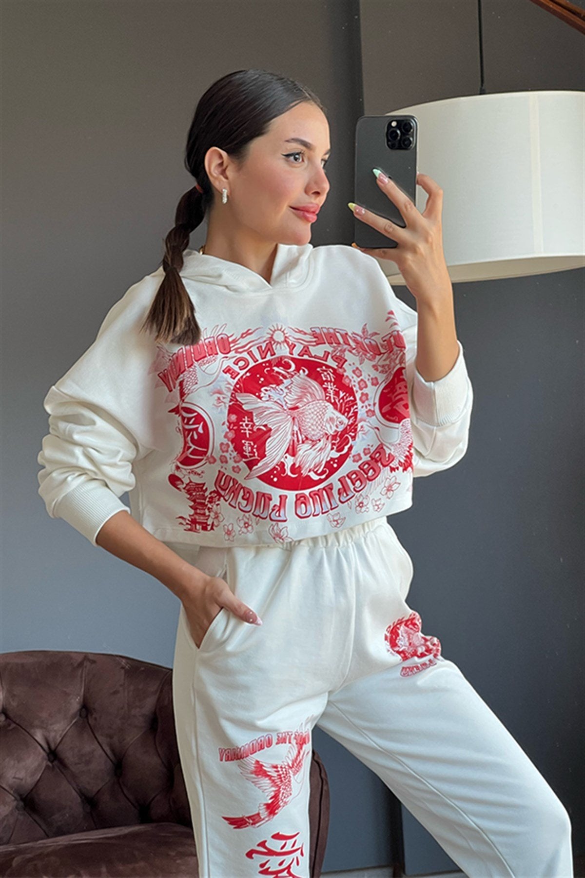 Bershka model dijital baskılı eşofman takım