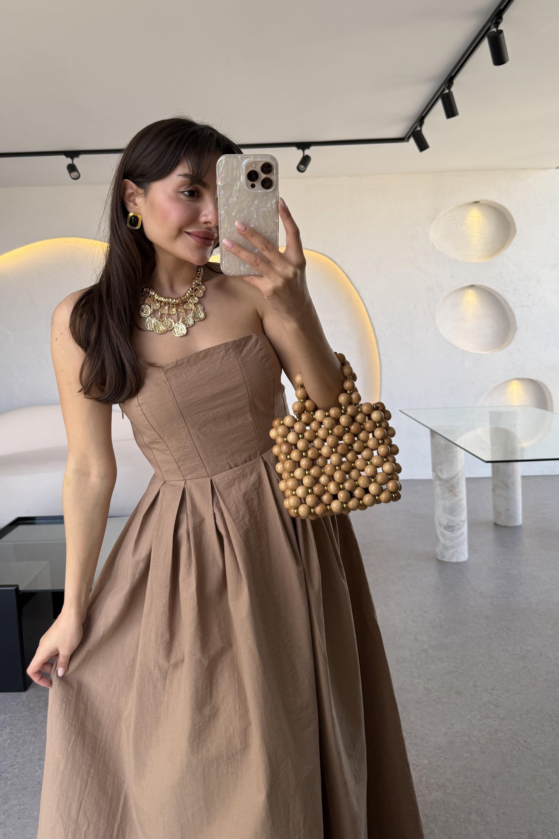 Bonjour Camel Paraşüt Cepli Elbise