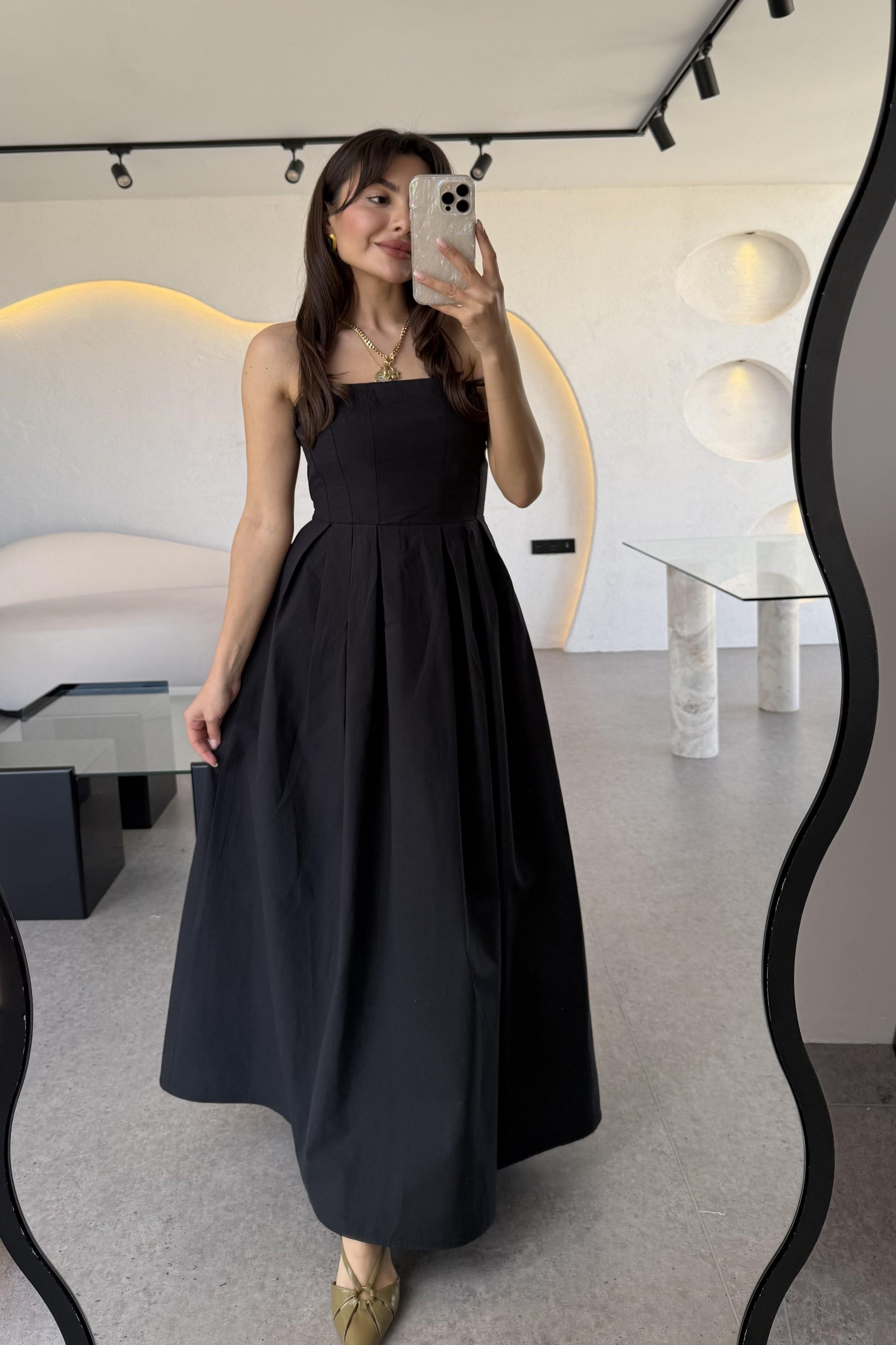 Bonjour Siyah Paraşüt Cepli Elbise