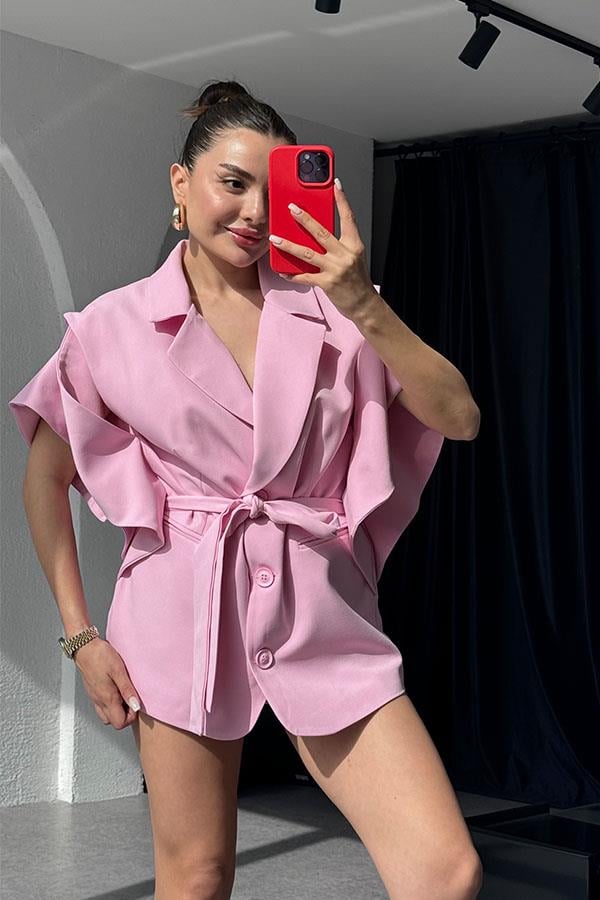 Brasil Tasarım Blazer Ceket - Pembe