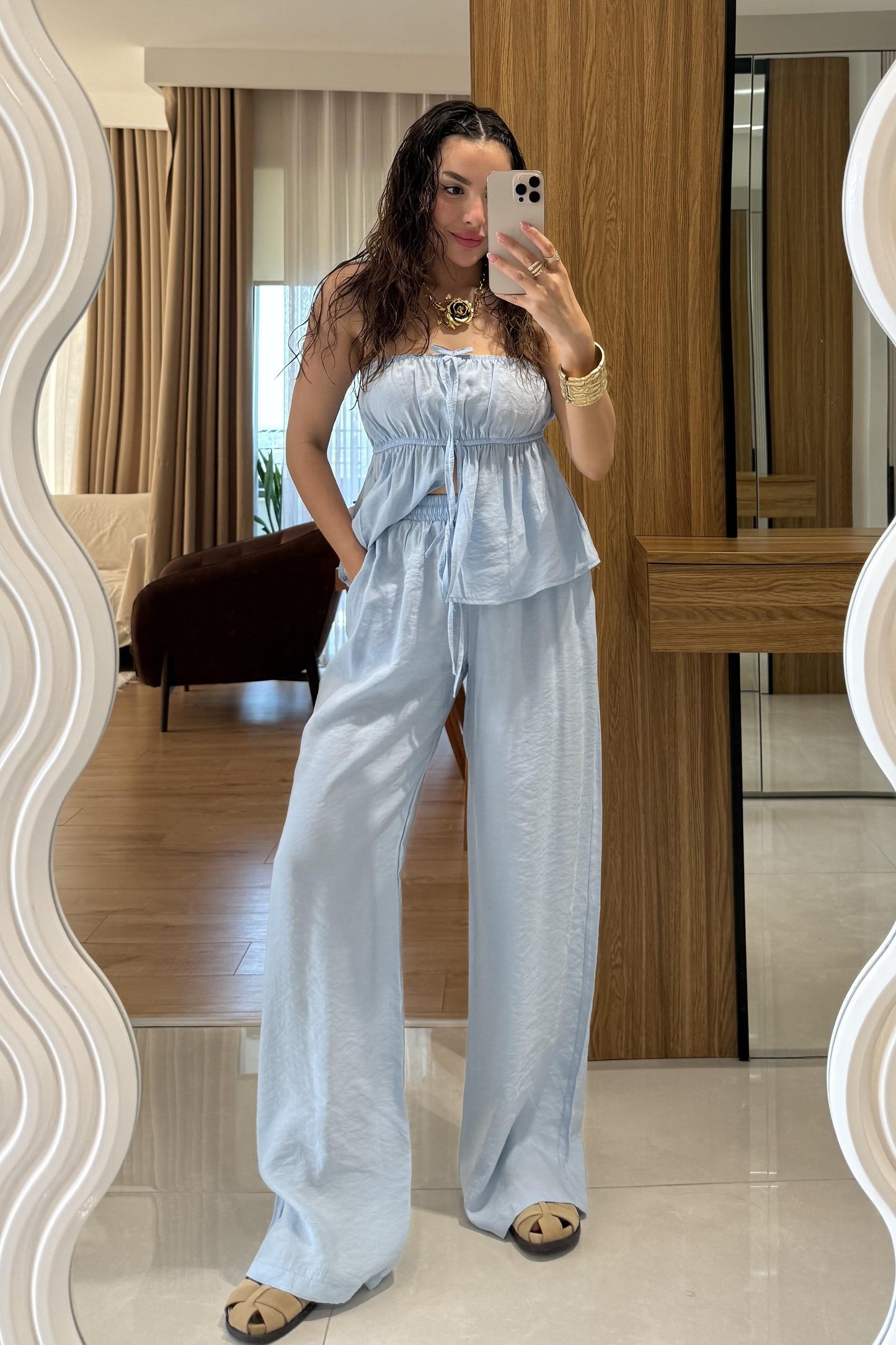 Brea Bebe Mavi Straplez Takım