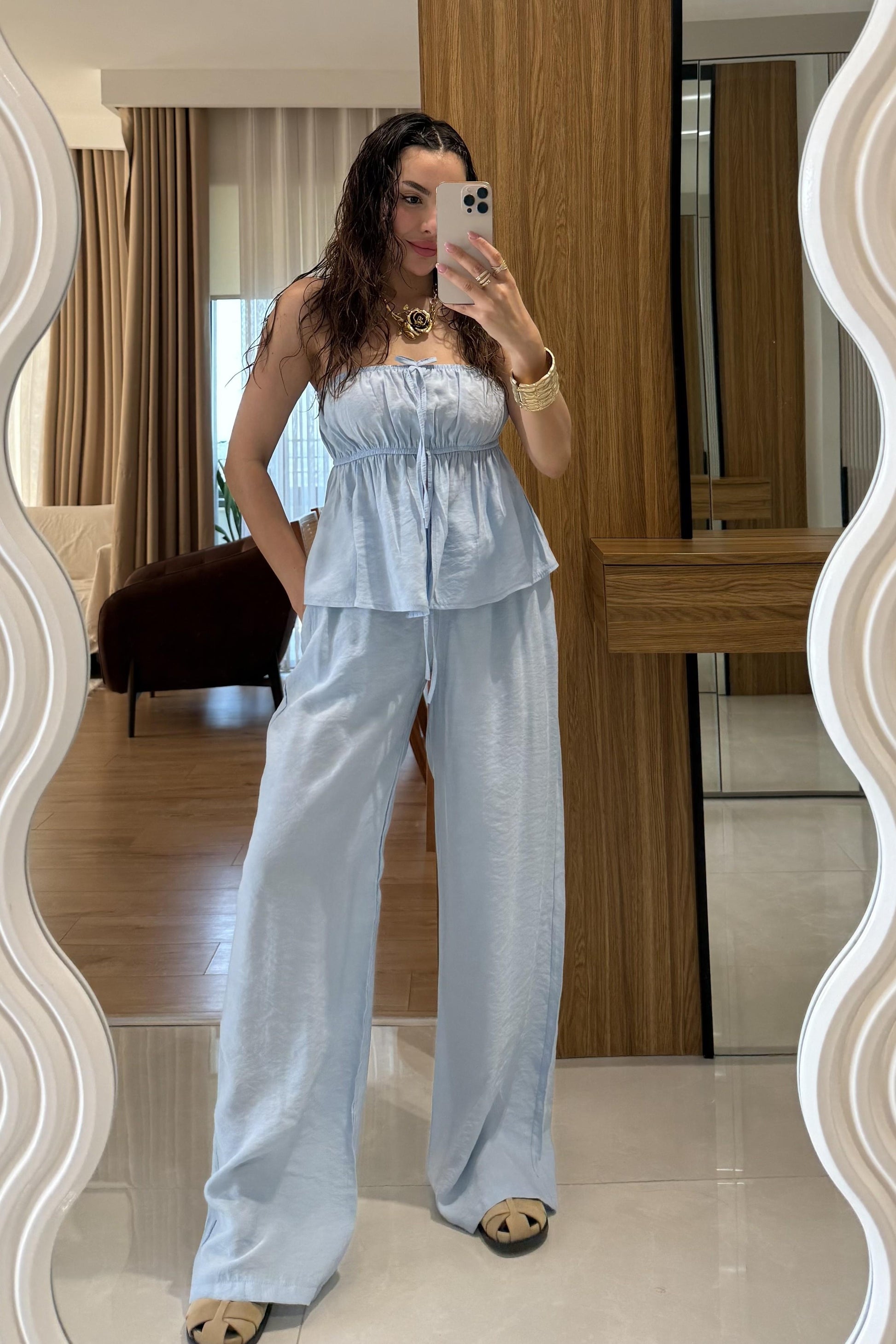 Brea Bebe Mavi Straplez Takım