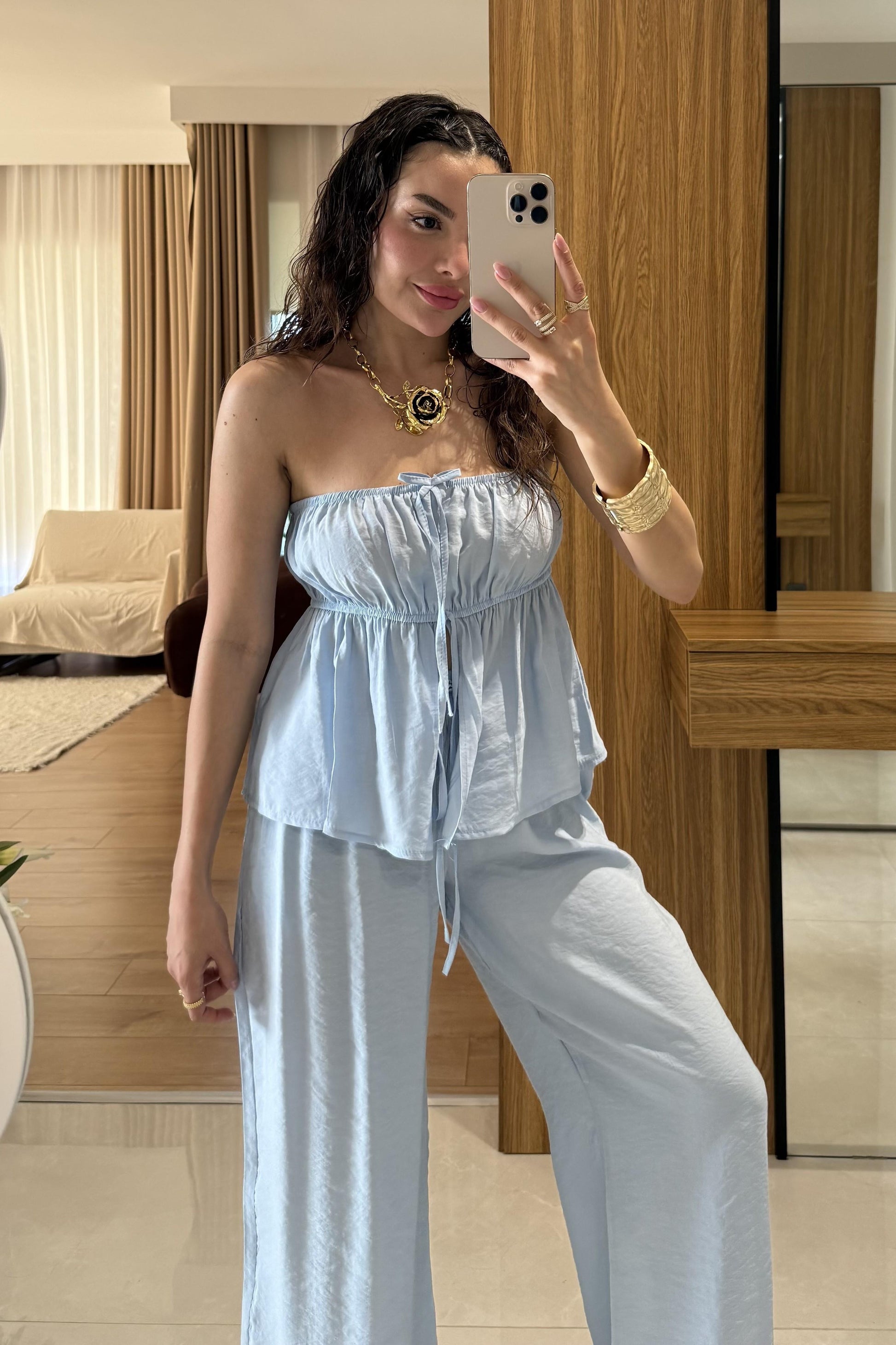 Brea Bebe Mavi Straplez Takım