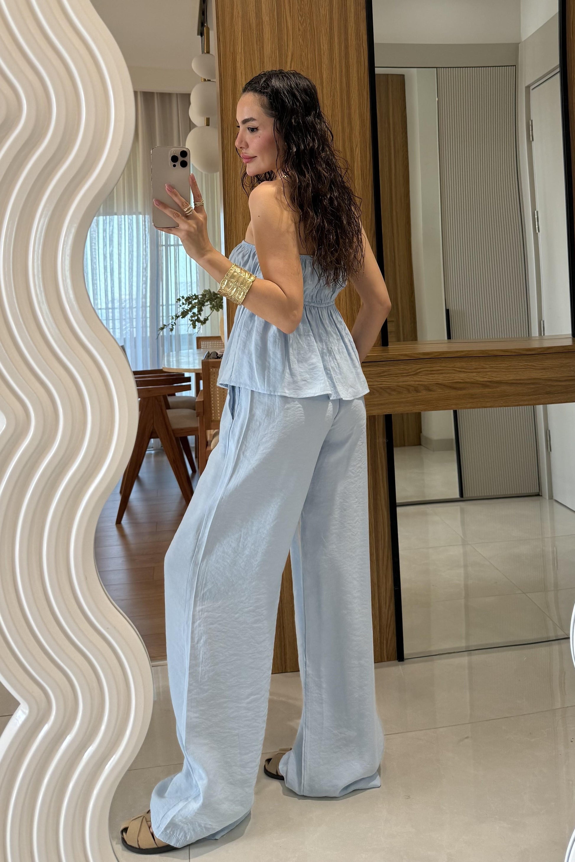 Brea Bebe Mavi Straplez Takım