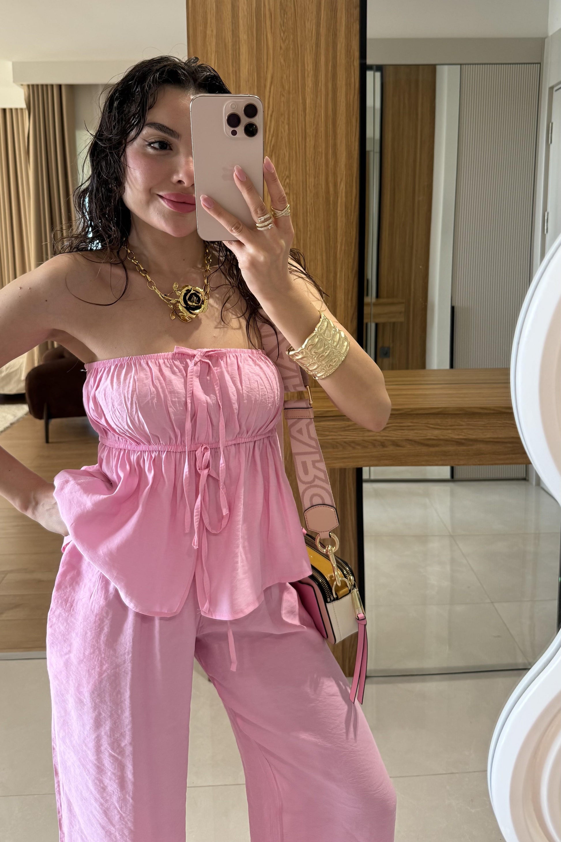 Brea Pembe Straplez Takım
