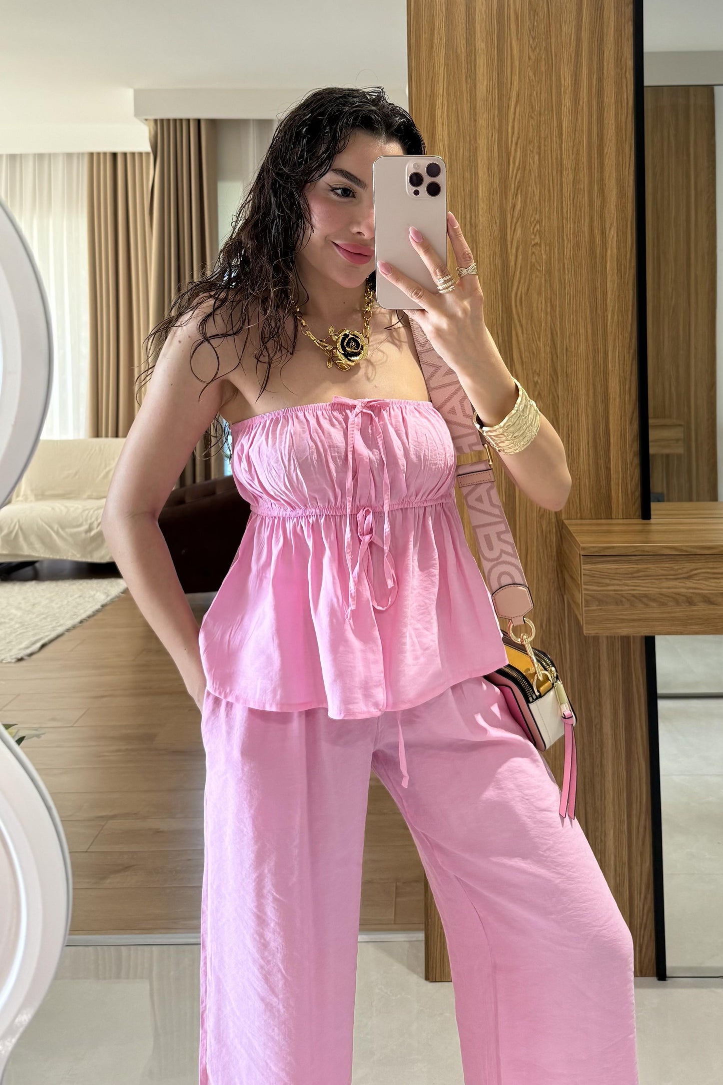 Brea Pembe Straplez Takım