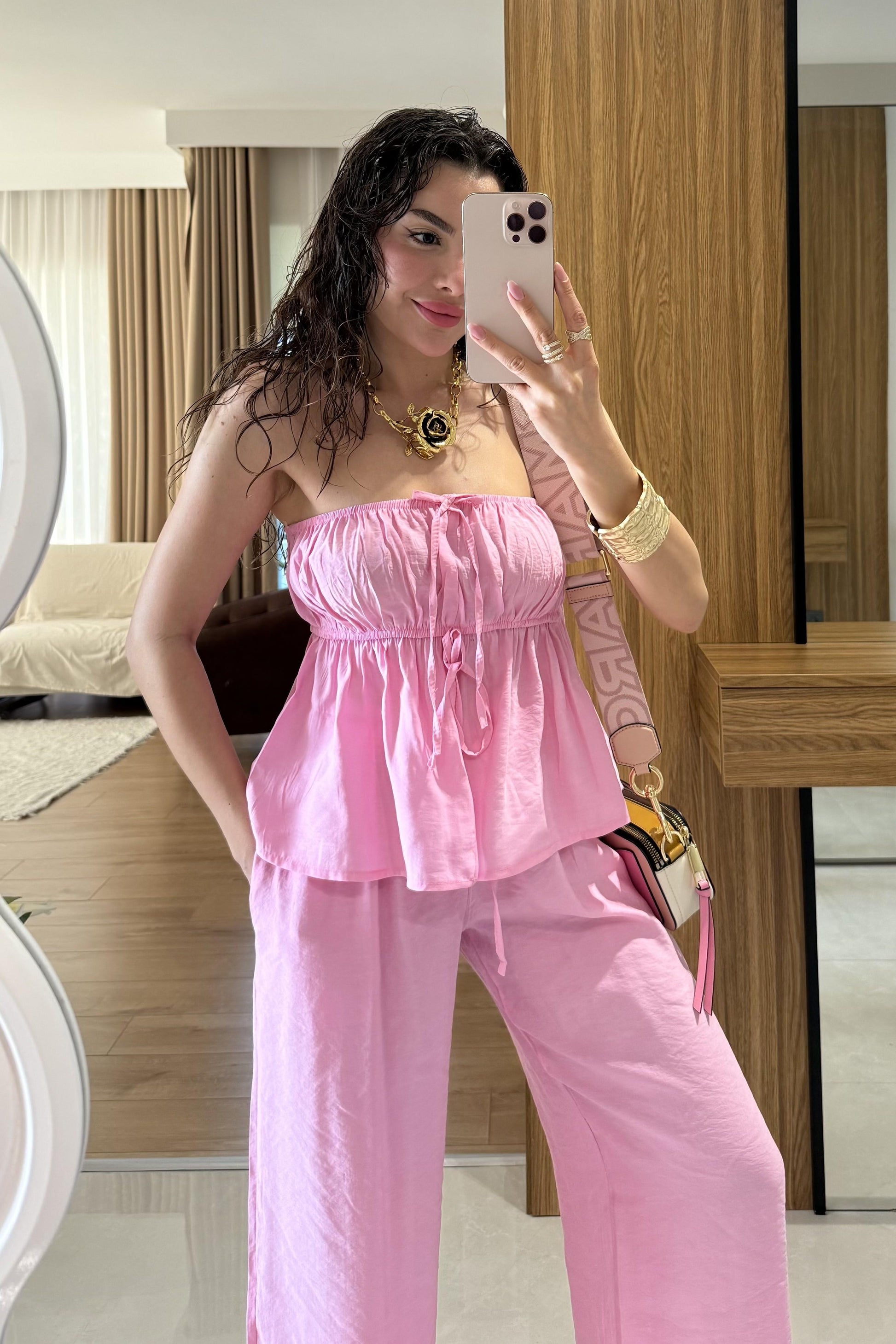 Brea Pembe Straplez Takım