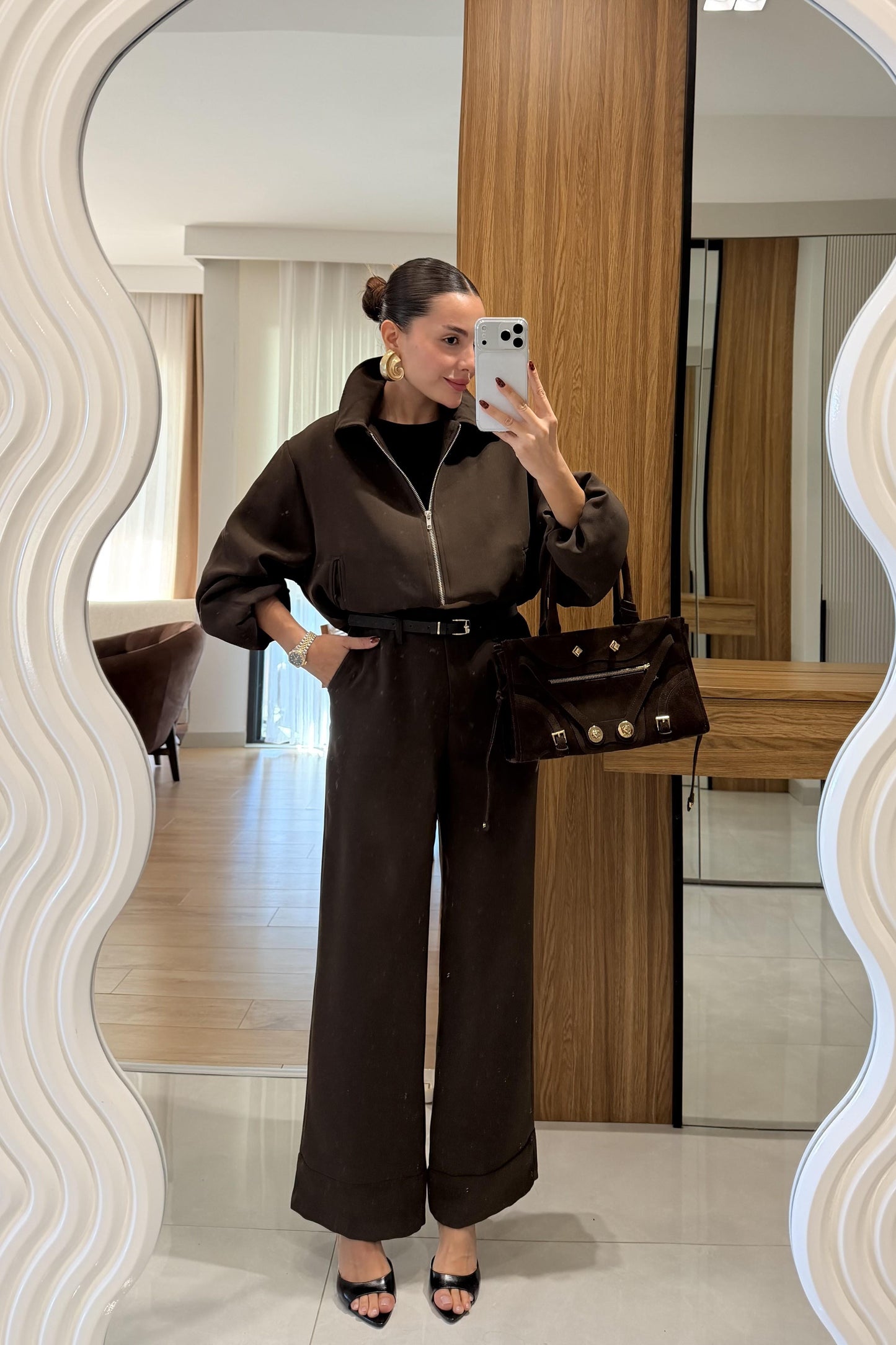 Brewa Acı Kahve Bomber Ceket Pantolon Takım