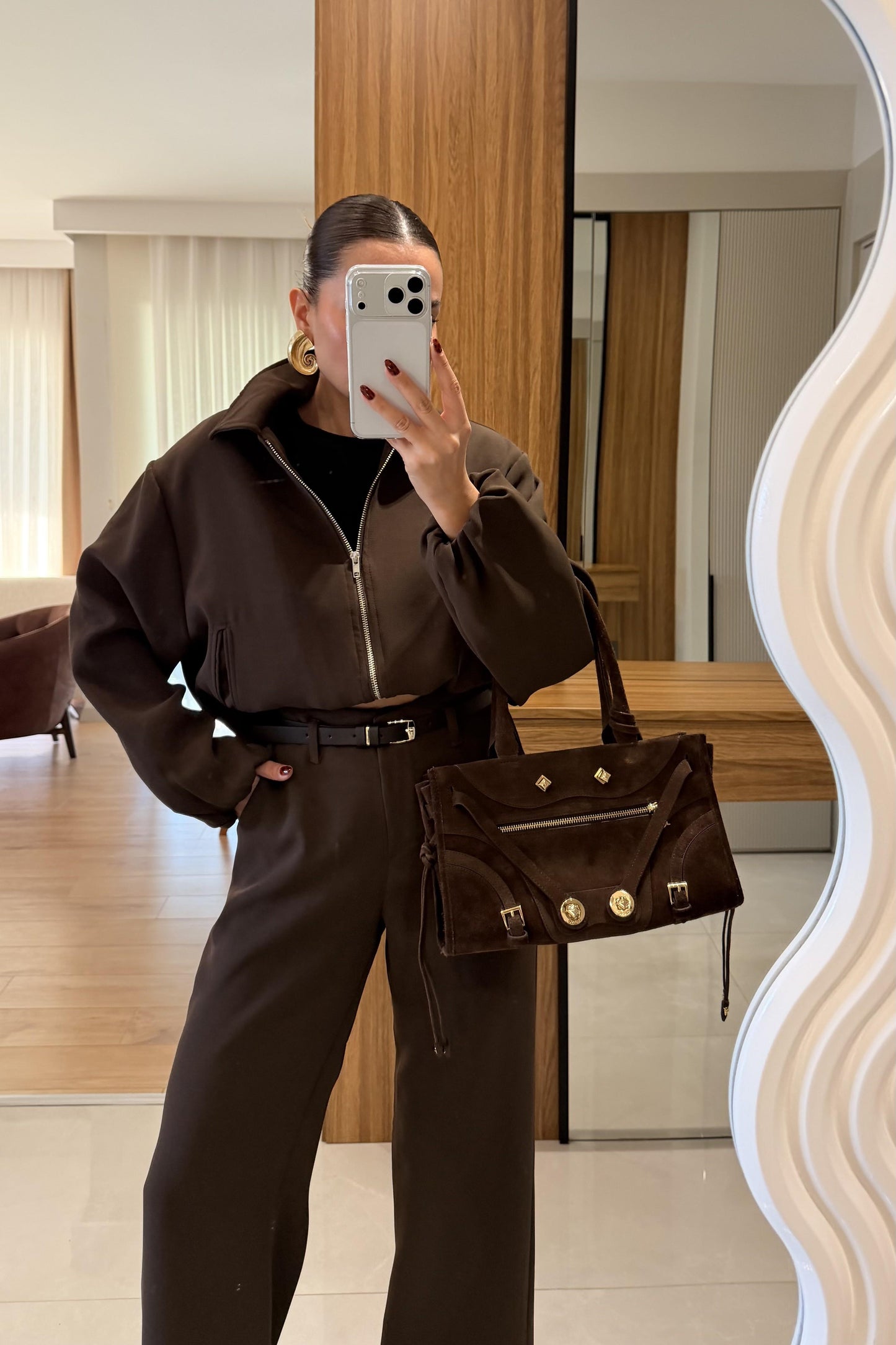 Brewa Acı Kahve Bomber Ceket Pantolon Takım