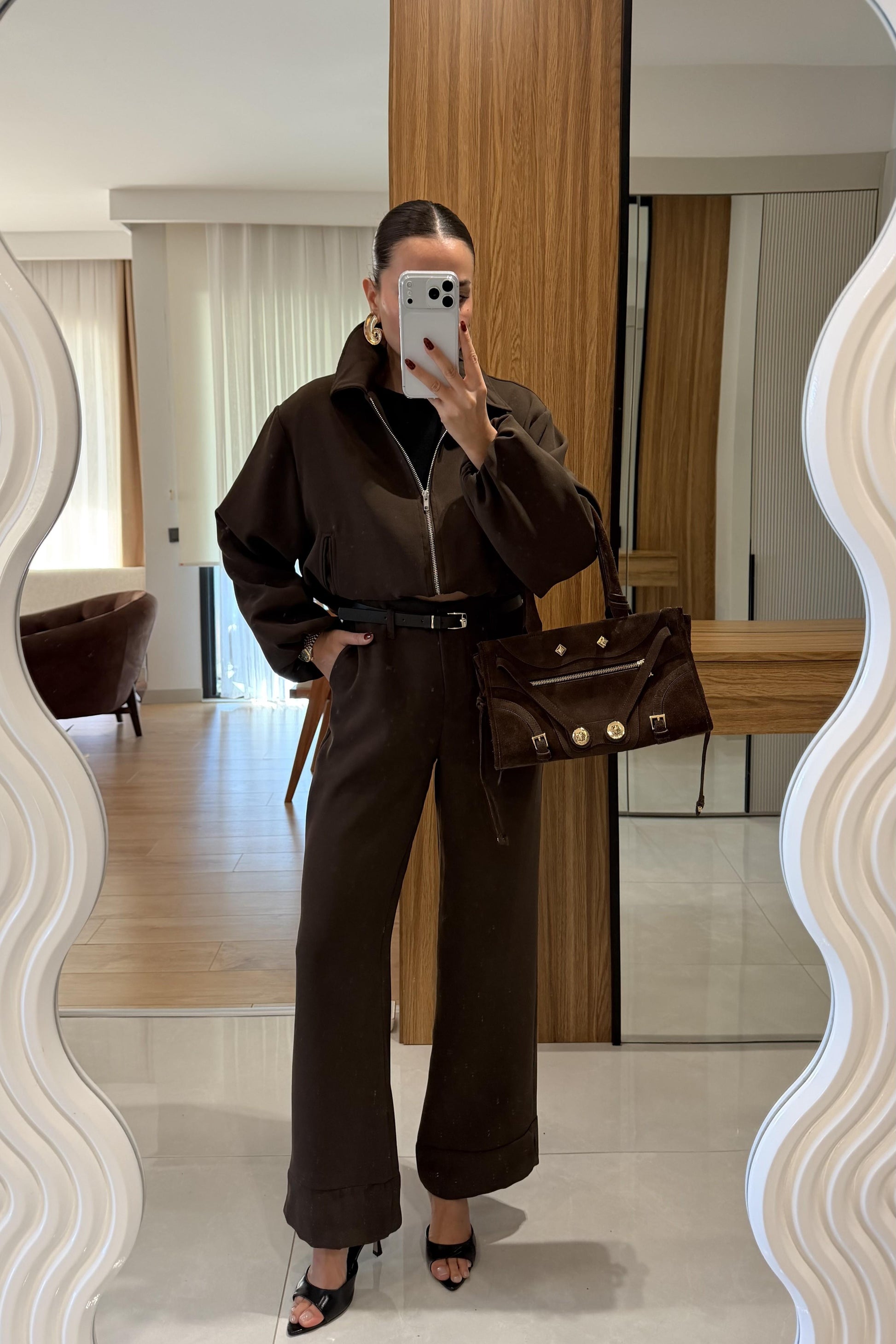 Brewa Acı Kahve Bomber Ceket Pantolon Takım