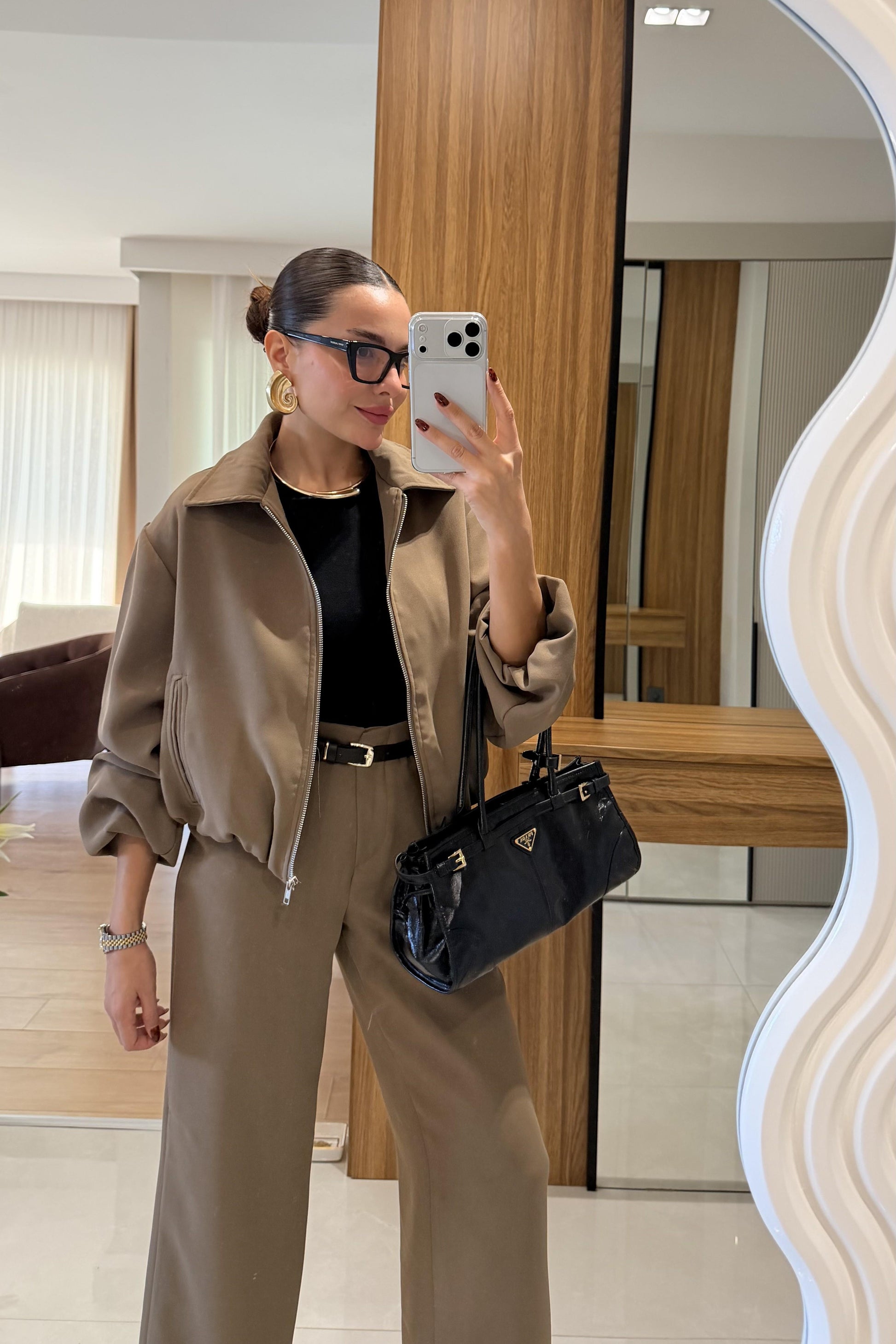 Brewa Camel Bomber Ceket Pantolon Takım