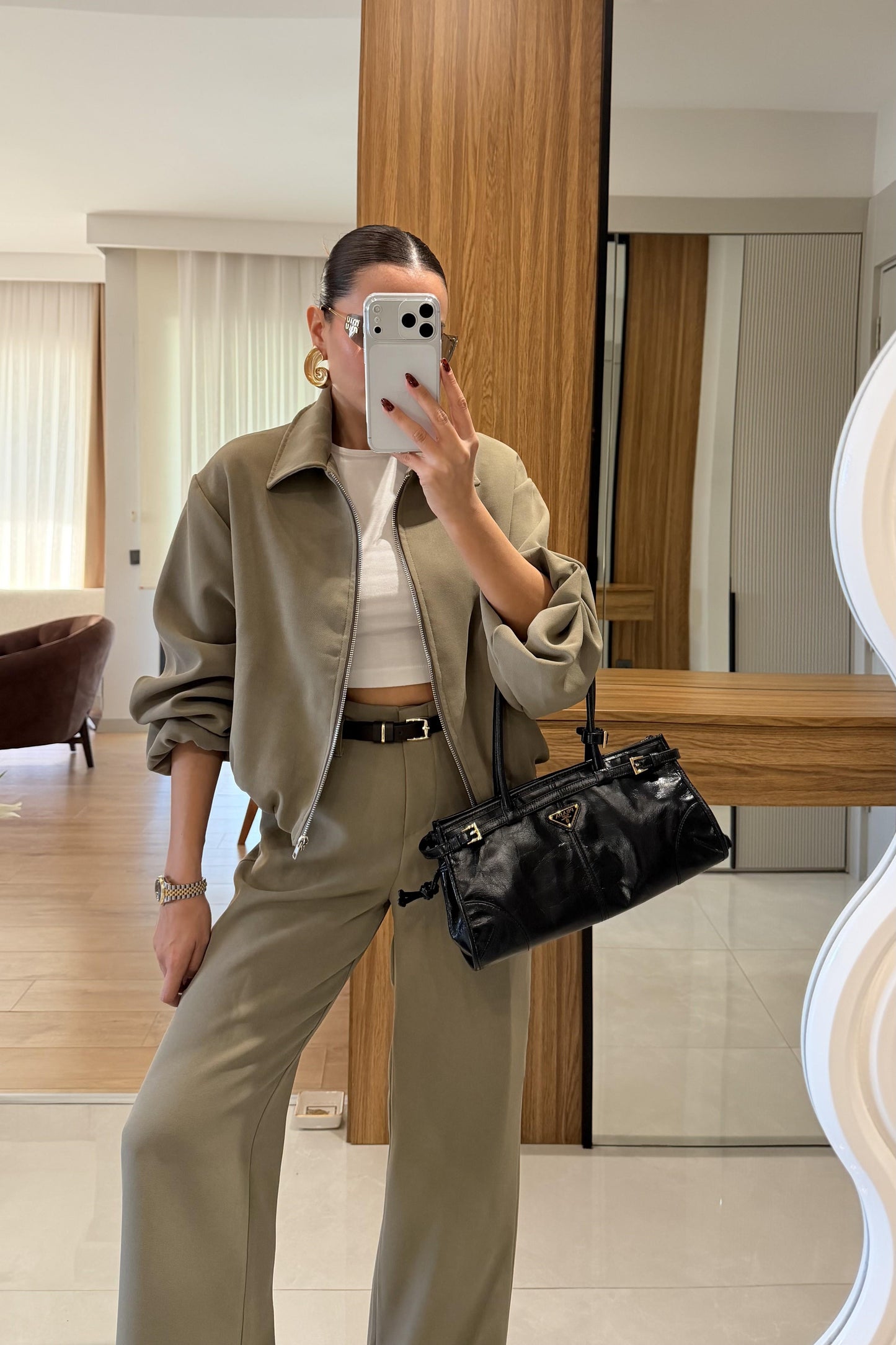 Brewa Haki Bomber Ceket Pantolon Takım