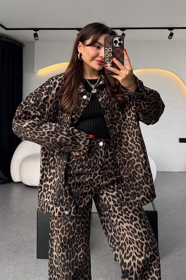 Cambria Leopar Desen Ceket