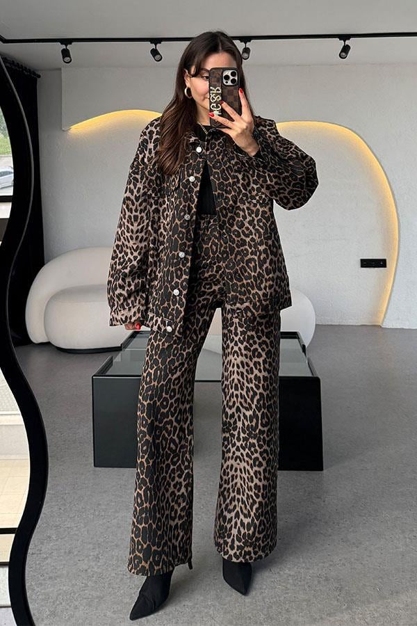 Cambria Leopar Desen Ceket