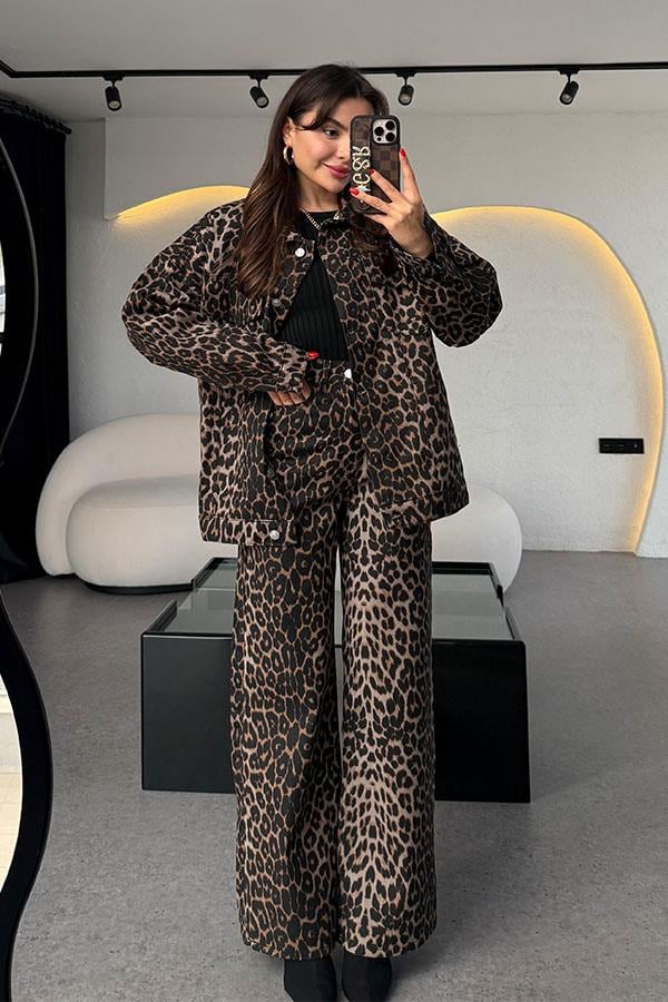 Cambria Leopar Desen Ceket