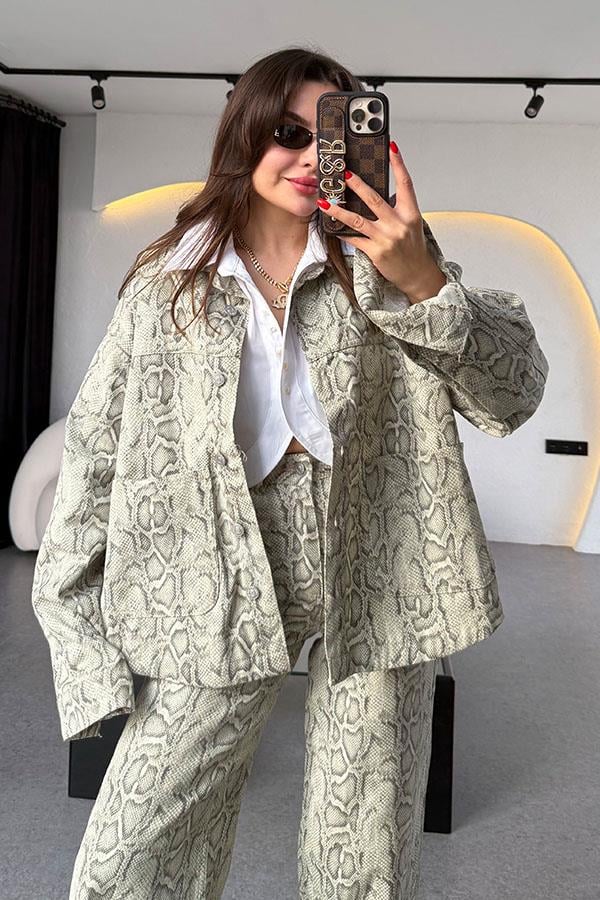 Cambria Yılan Desen Ceket