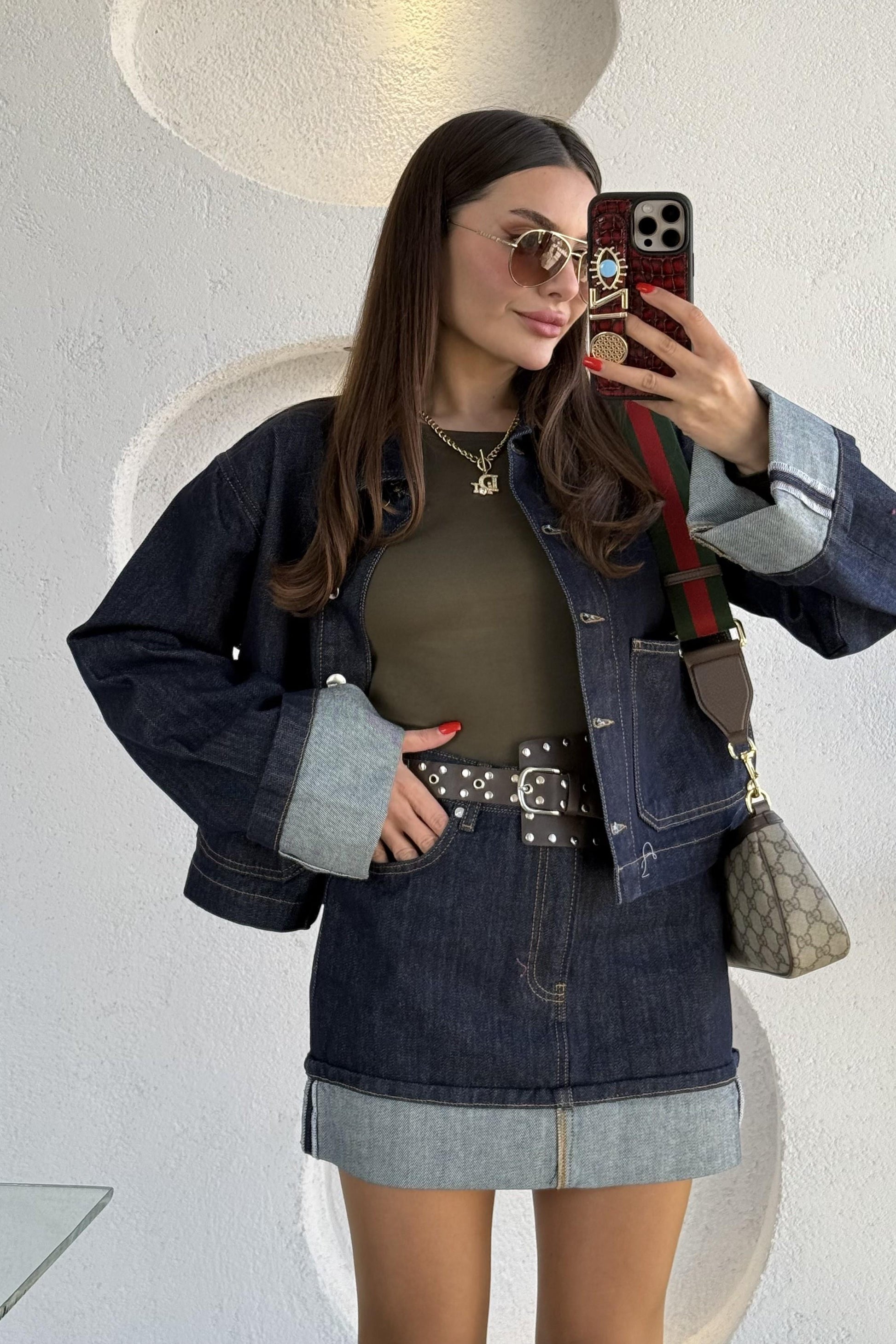 Casper Denim Cepli Ceket