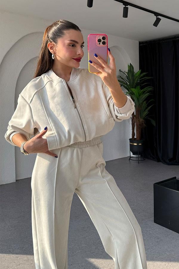 Cassidy Krem Süet Takım