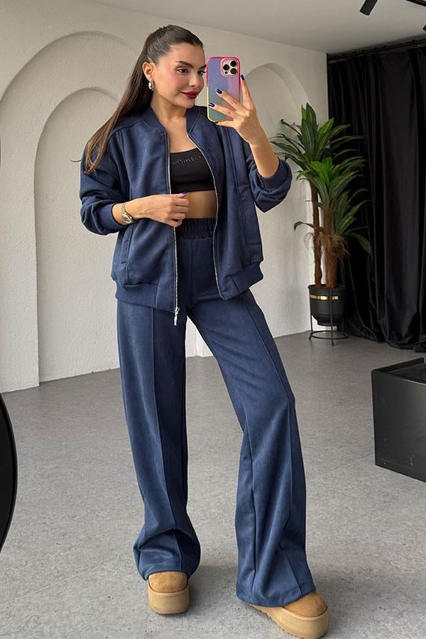 Cassidy Lacivert Süet Takım