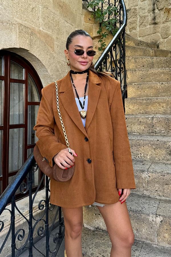 Castle Süet Kahve Ceket